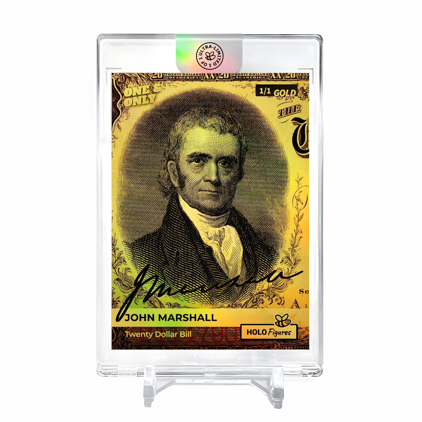 JOHN MARSHALL Twenty Dollar Bill Holo Gold Card 2023 GleeBeeCo #JHTW-G 1/1