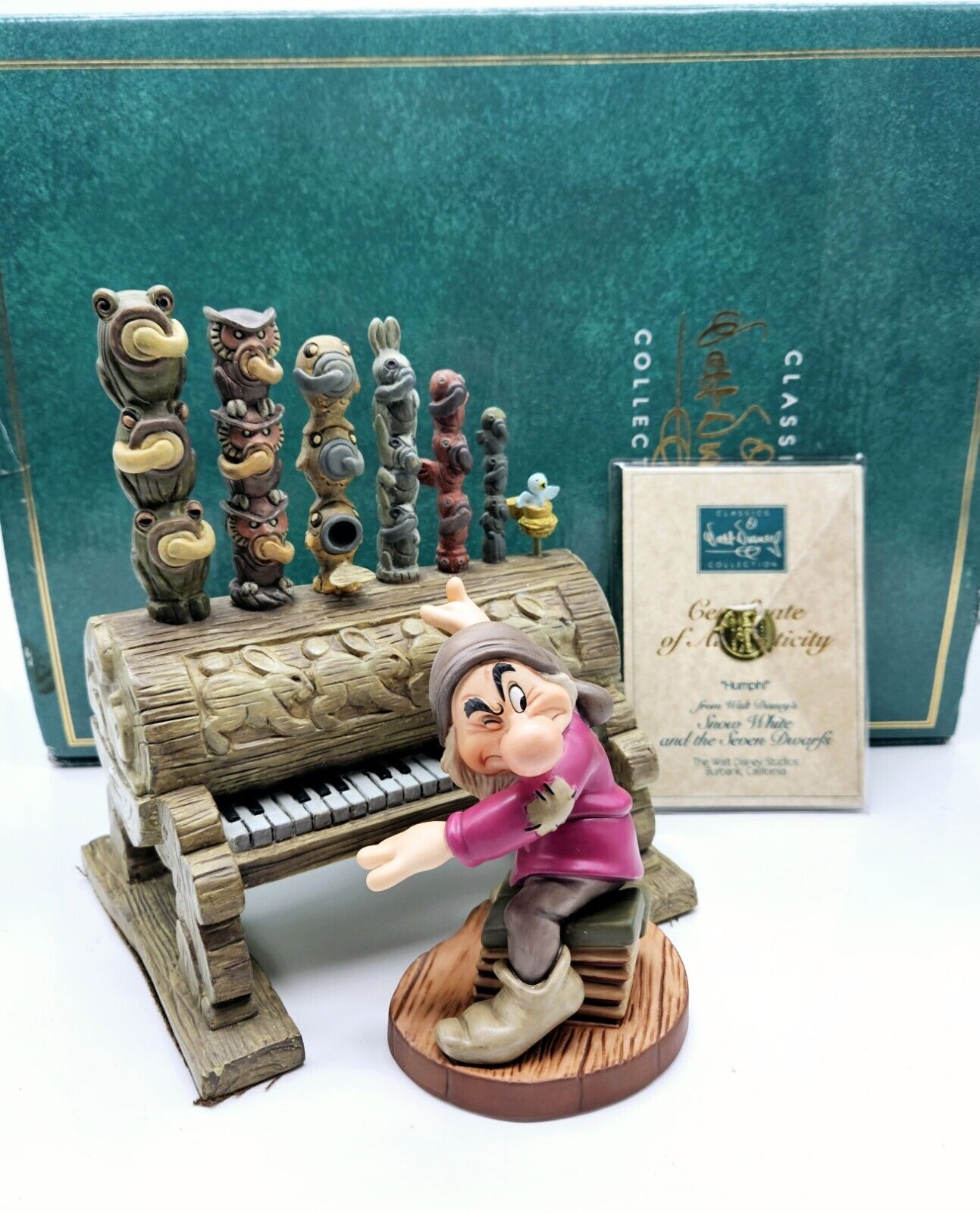 WDCC Disney Grumpy and Pipe Organ Figurine Set Humph Snow White in Box COA 