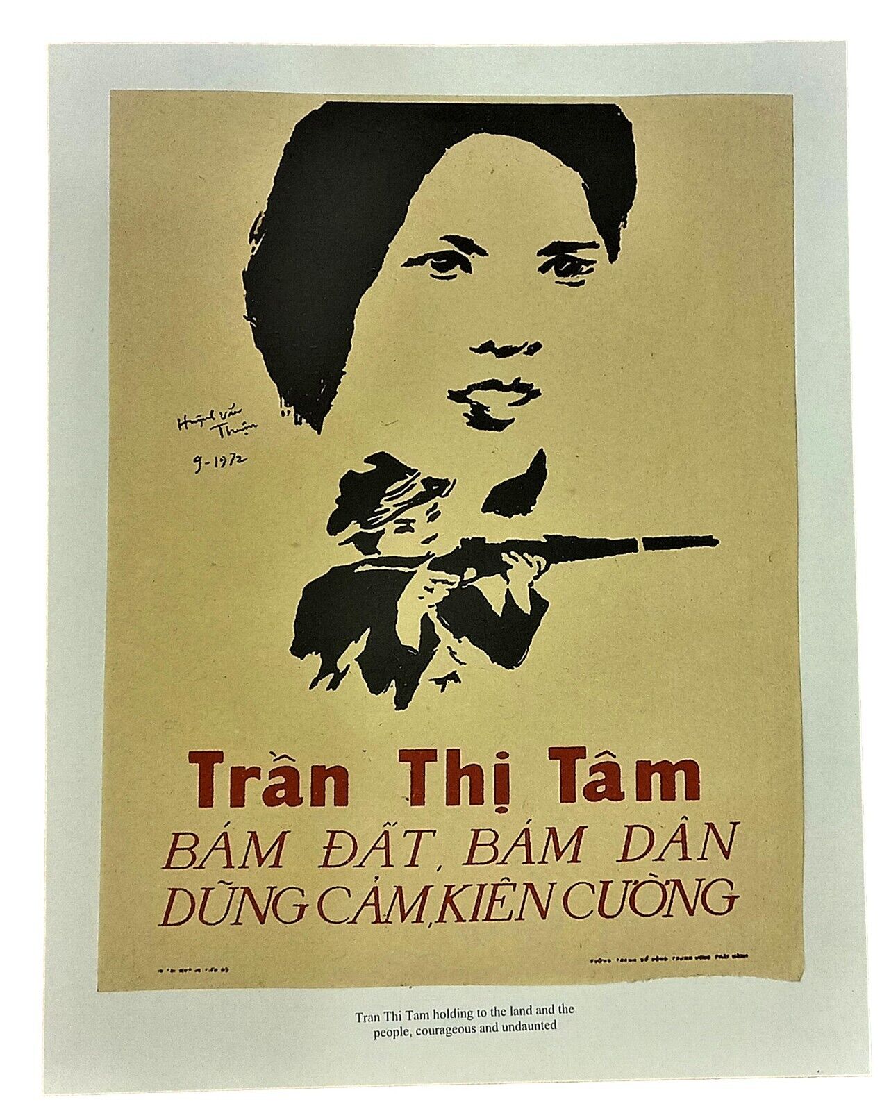 Vietnam War Poster Tran Thi Tam The Famous Woman Female Soldier Guerilla Fighter