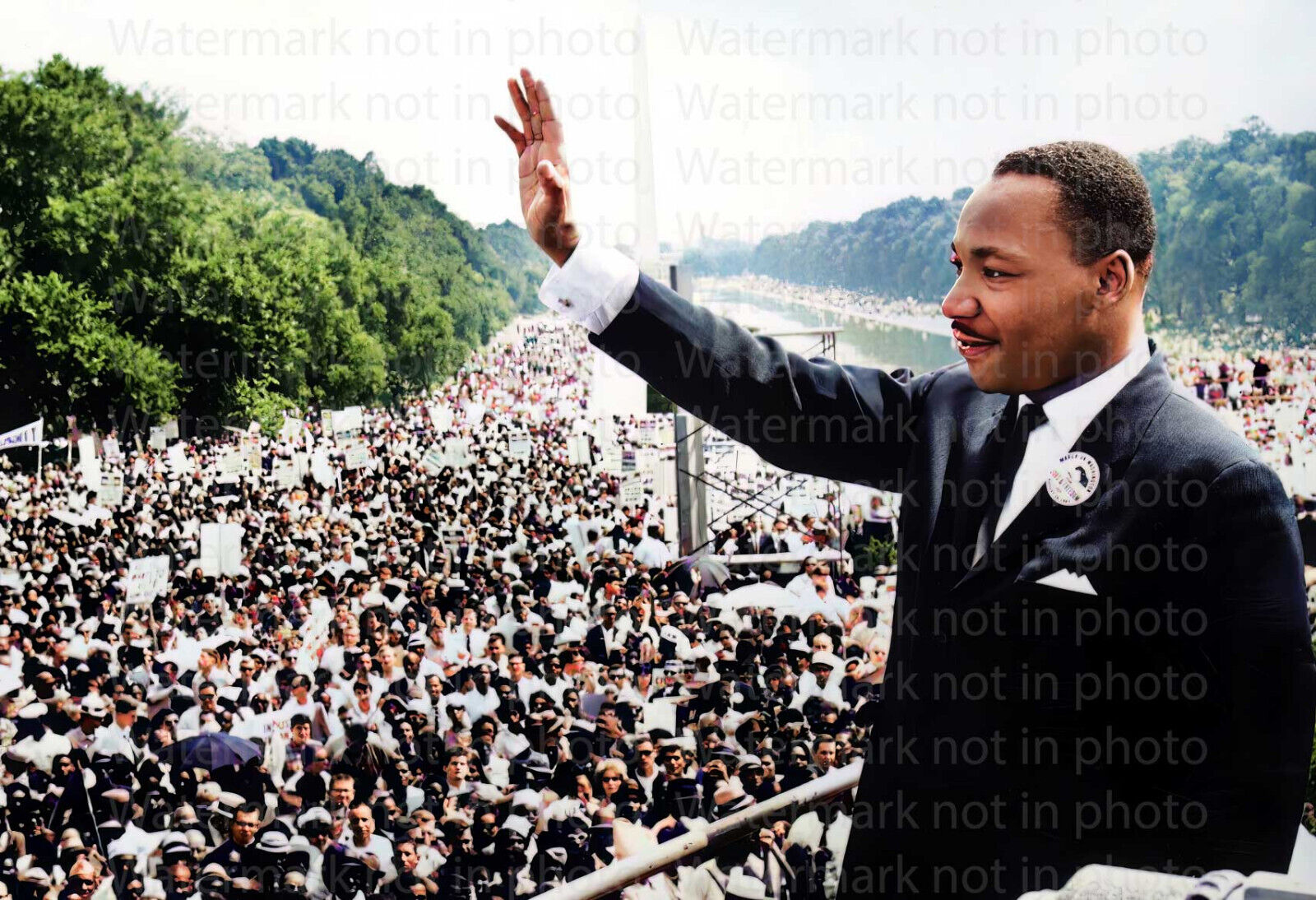 Martin Luther King Speech Washington DC 13X19 RARE COLOR POSTER Photo 1904