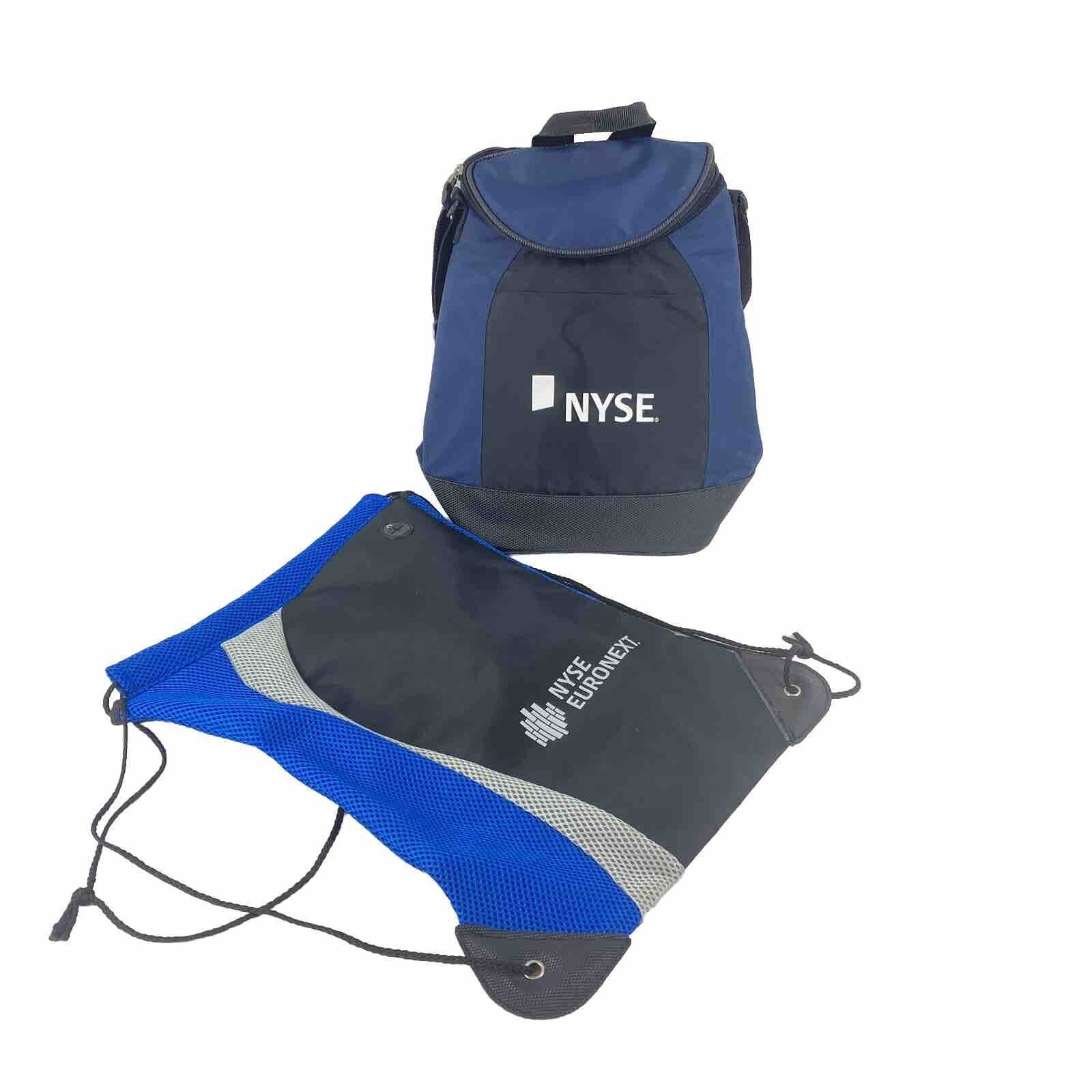 NYSE New York Stock Exchange Black Blue Mesh  Sling Bag and Picnic Cooler Bag