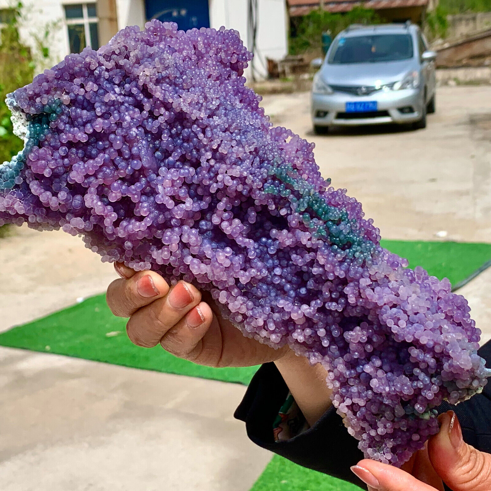 2.42LB Natural purple grape agate quartz crystal granular mineral specimen