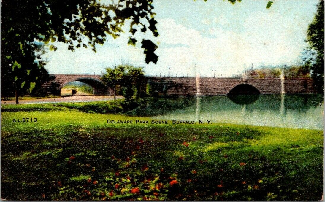Vintage New York Postcard  - Delaware Park - Buffalo NY