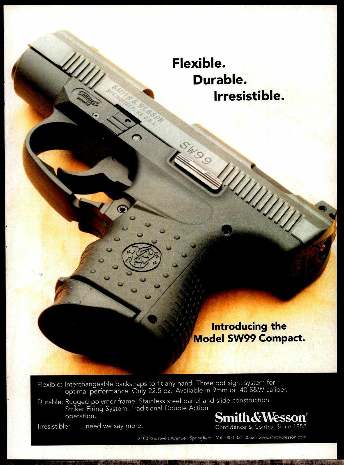 2003 SMITH & WESSON Model SW99 Compact Pistol AD COLLECTIBLE GUN ADVERTISEMENT