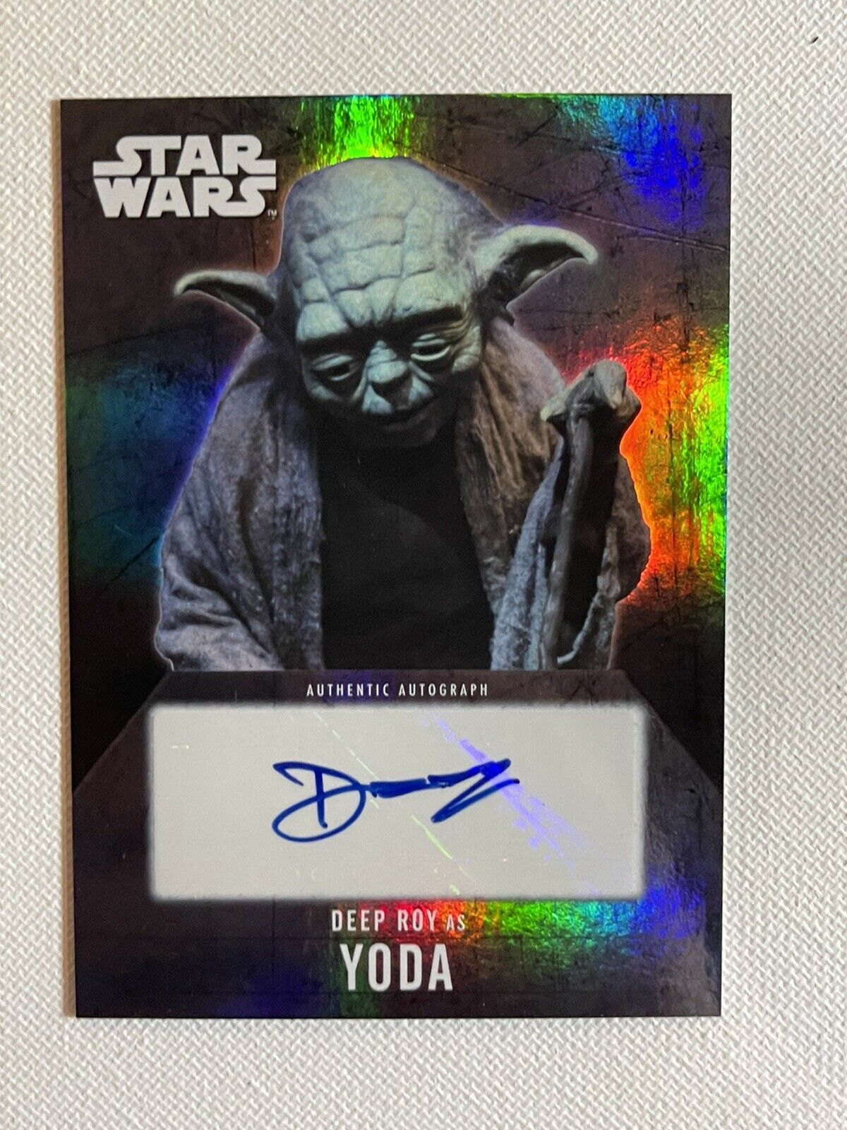 2016 Topps Star Wars Evolution Auto Yoda Sp autograph Deep Roy