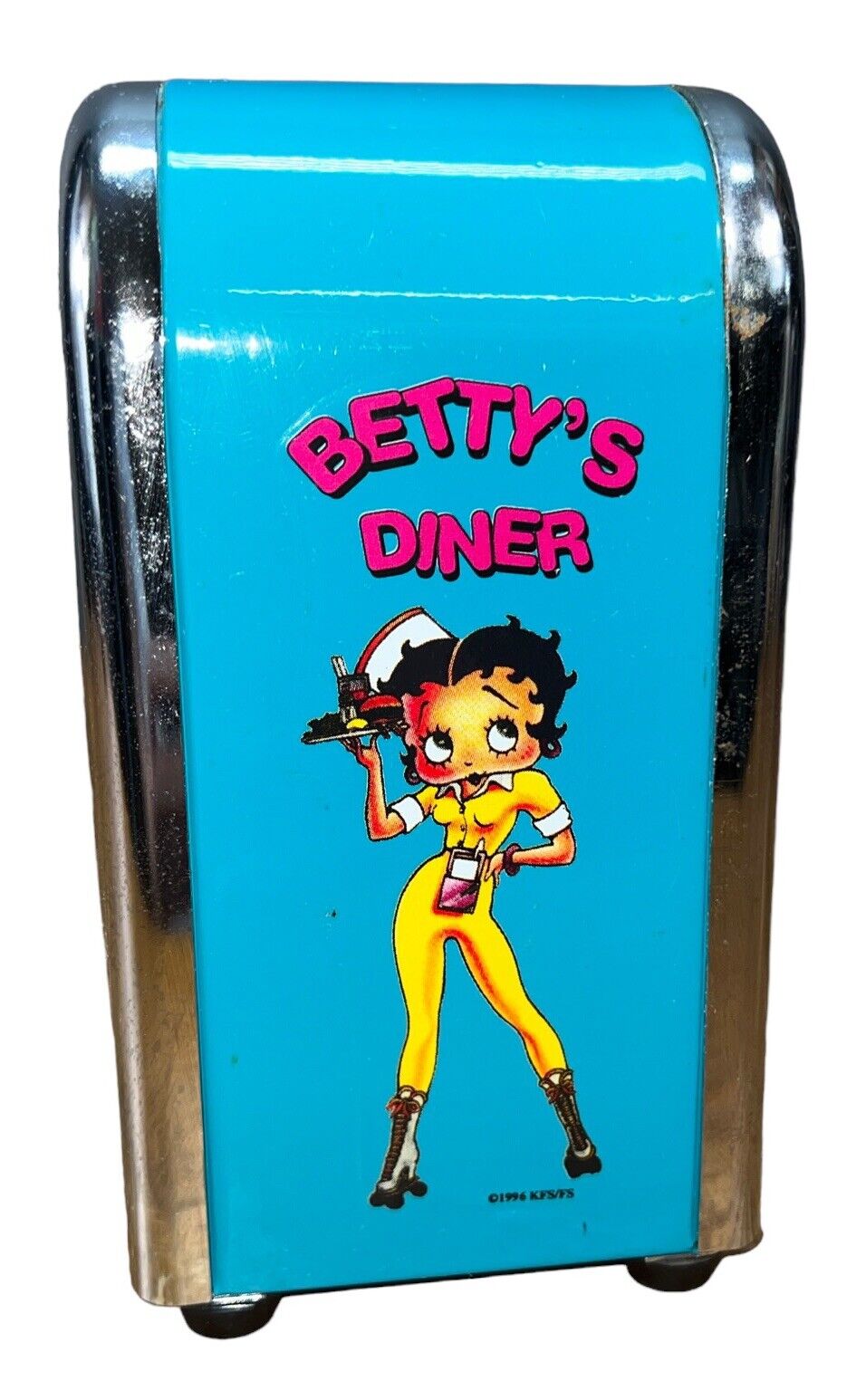 Vintage Betty Boop Metal Napkin Dispenser Holder 1996 Route 66  50\'s Diner Style