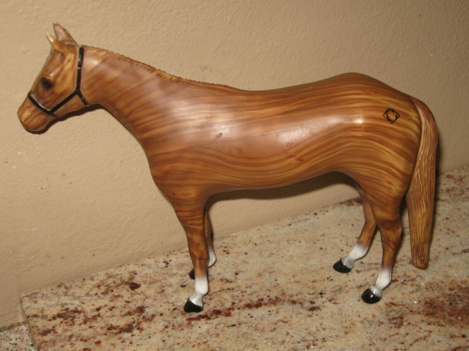 RARE 1959-65 Vintage Breyer Horse- Woodgrain Racehorse- With Branding Symbol