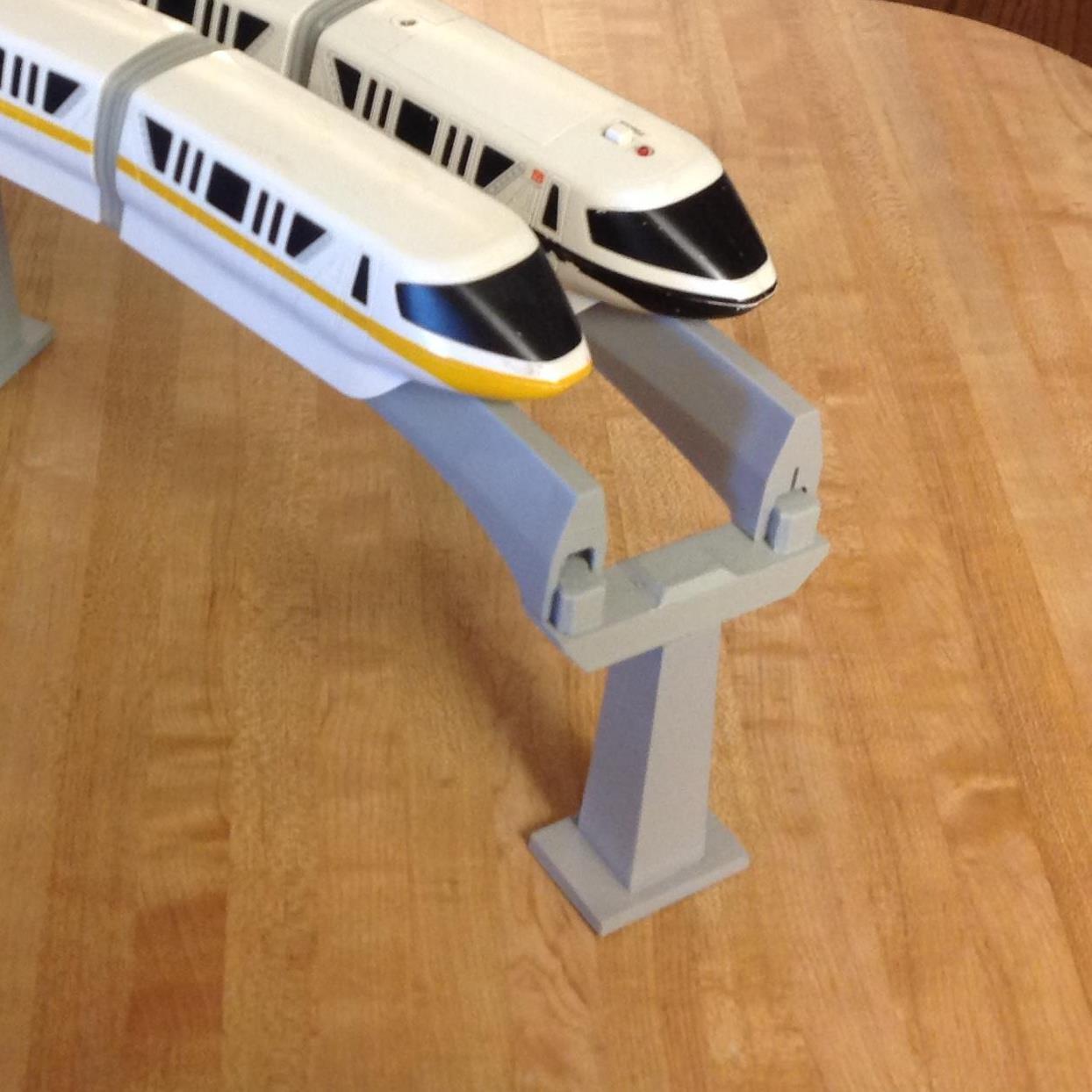 Double Track adapter for Disney Monorail Set Allows two tracks on one support