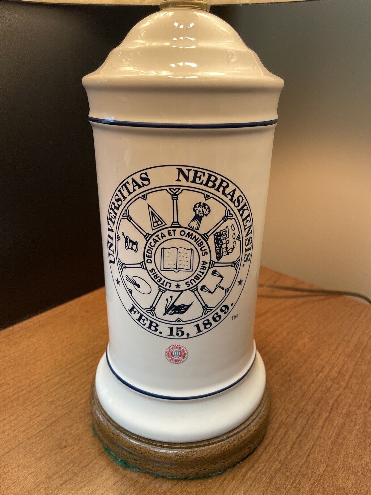 Vintage Official licensed Collegiate lamp University of Nebraska Original Shade 