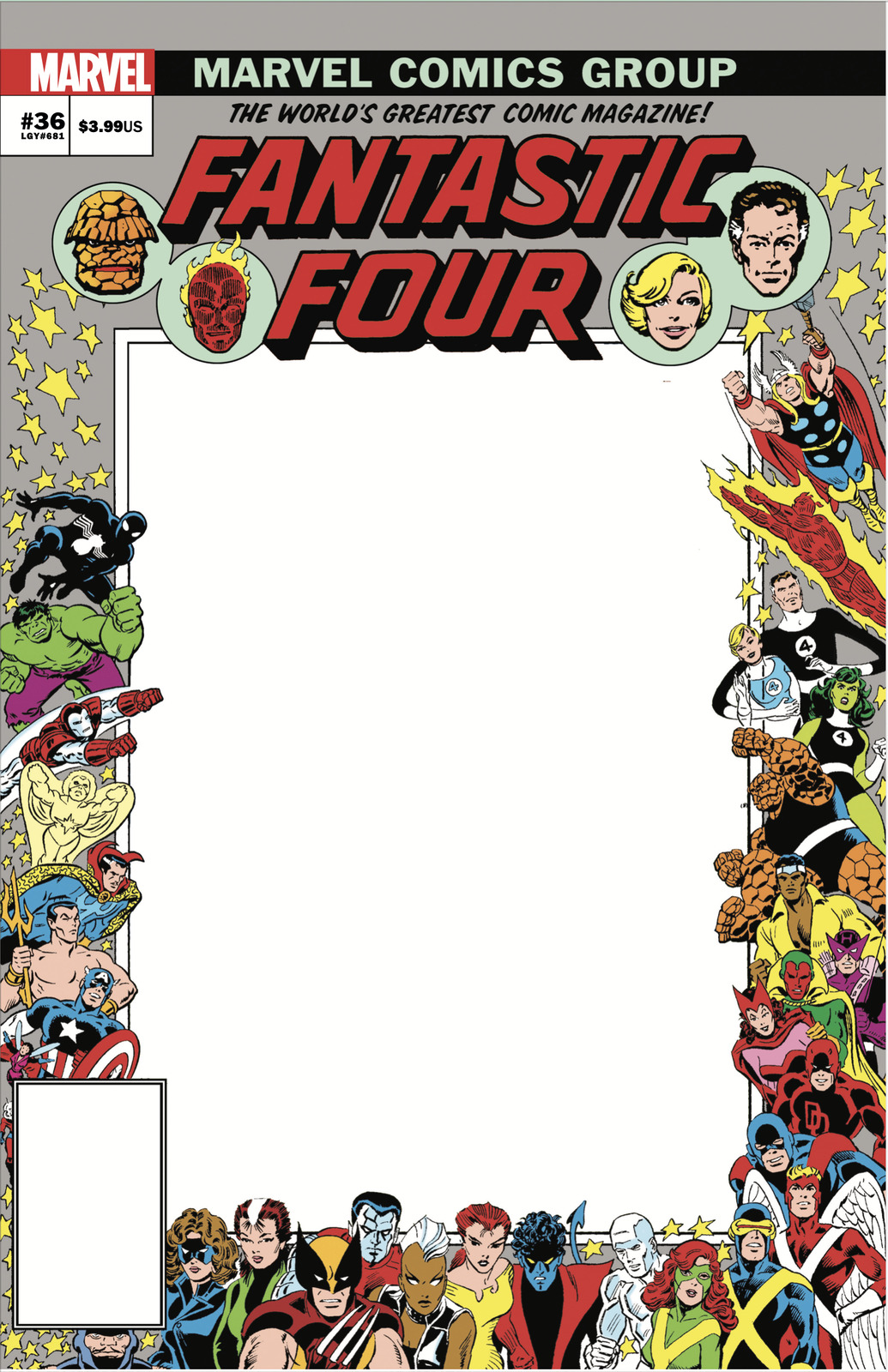 Fantastic Four #36 John Romita Sr Blank Frame Sketch Variant Marvel 2018