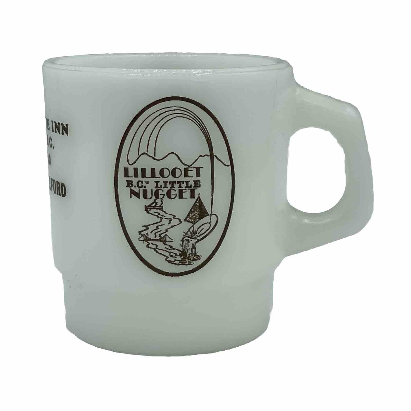 Vintage Anchor Hocking Mug Lou’s Drive In Lillooet BC Little Nugget Gold Mining