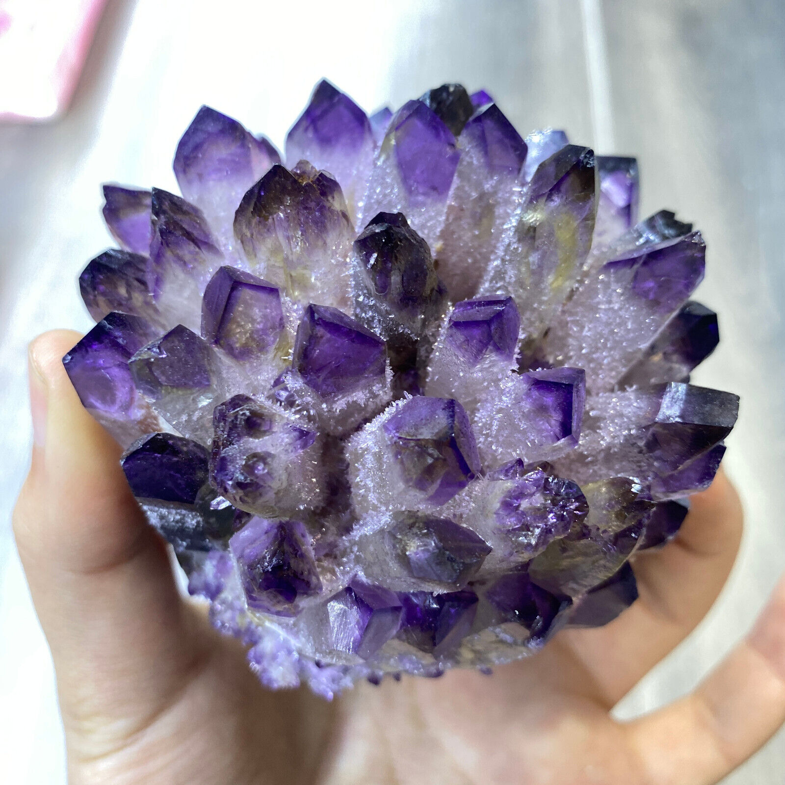 400g+ New Find Purple Phantom Quartz Crystal Cluster Mineral Specimen Healing