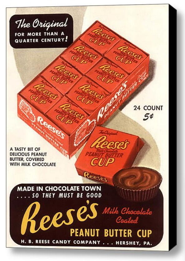 Framed Reese\'s Peanut Butter Cups Vintage Ad Art Print Limited Edition with COA