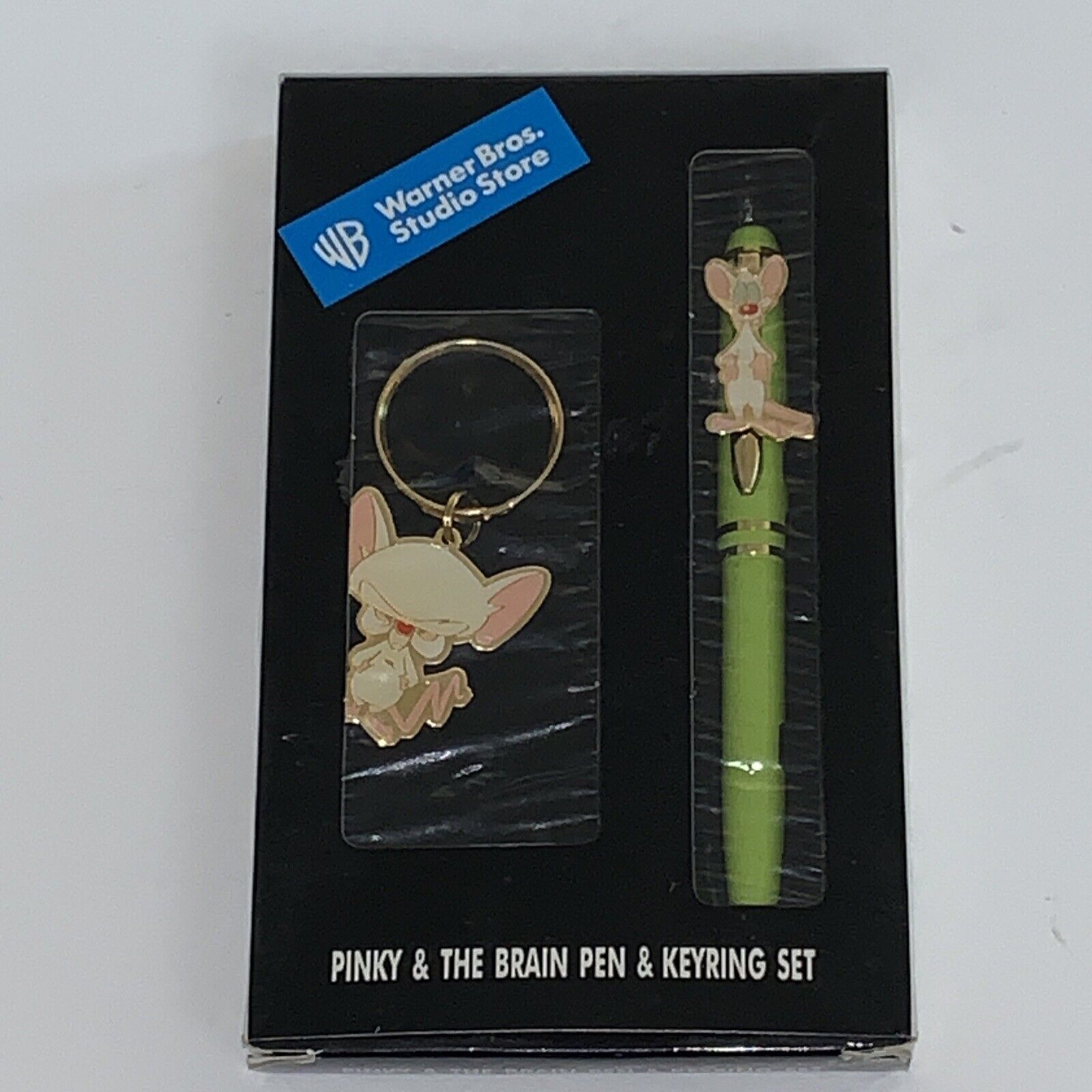 1999 Warner Brothers Studio Store Exclusive Pinky & The Brain Pen / Keychain Set