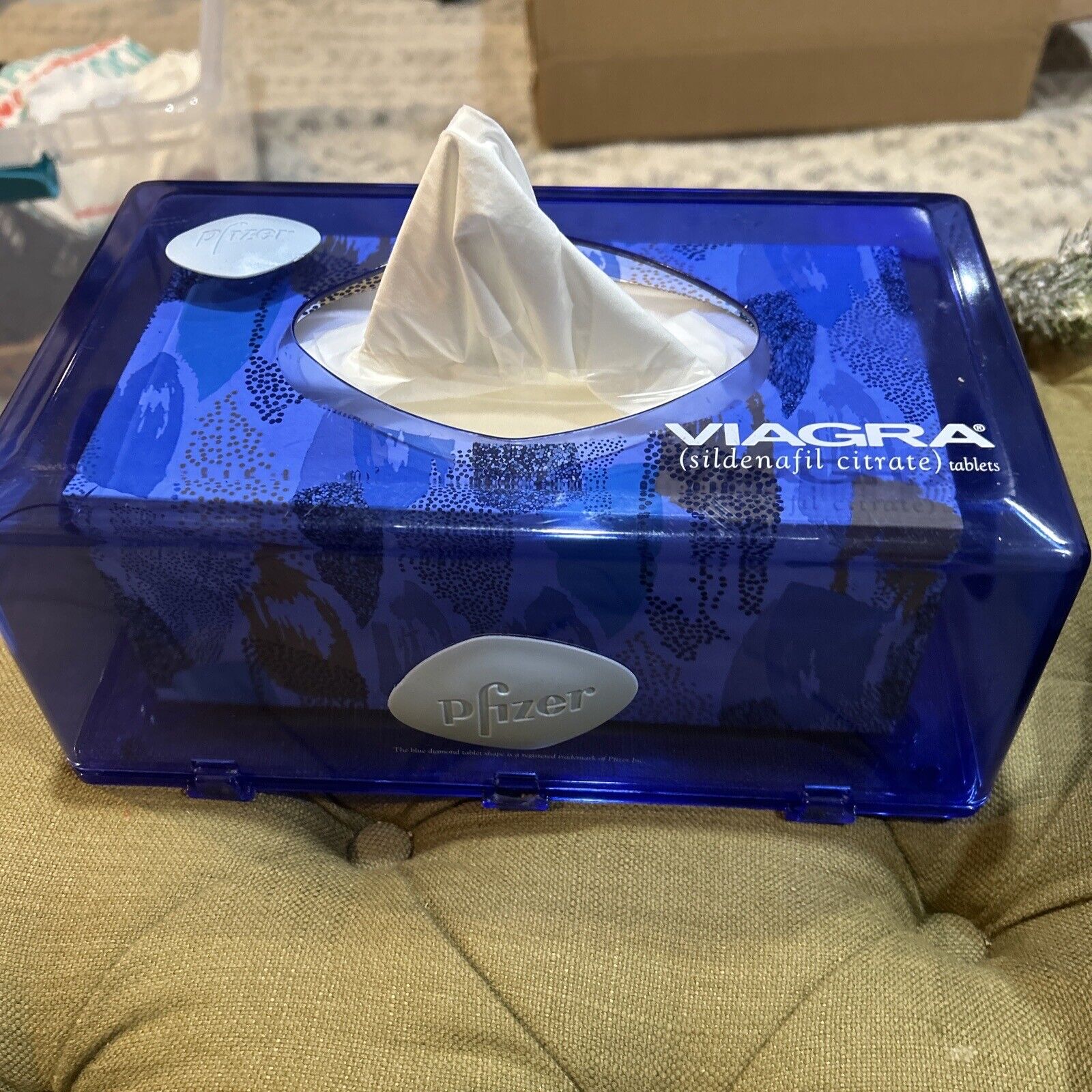 Viagra Pharma Promotional Advertising Tissue Or Glove Box Holder