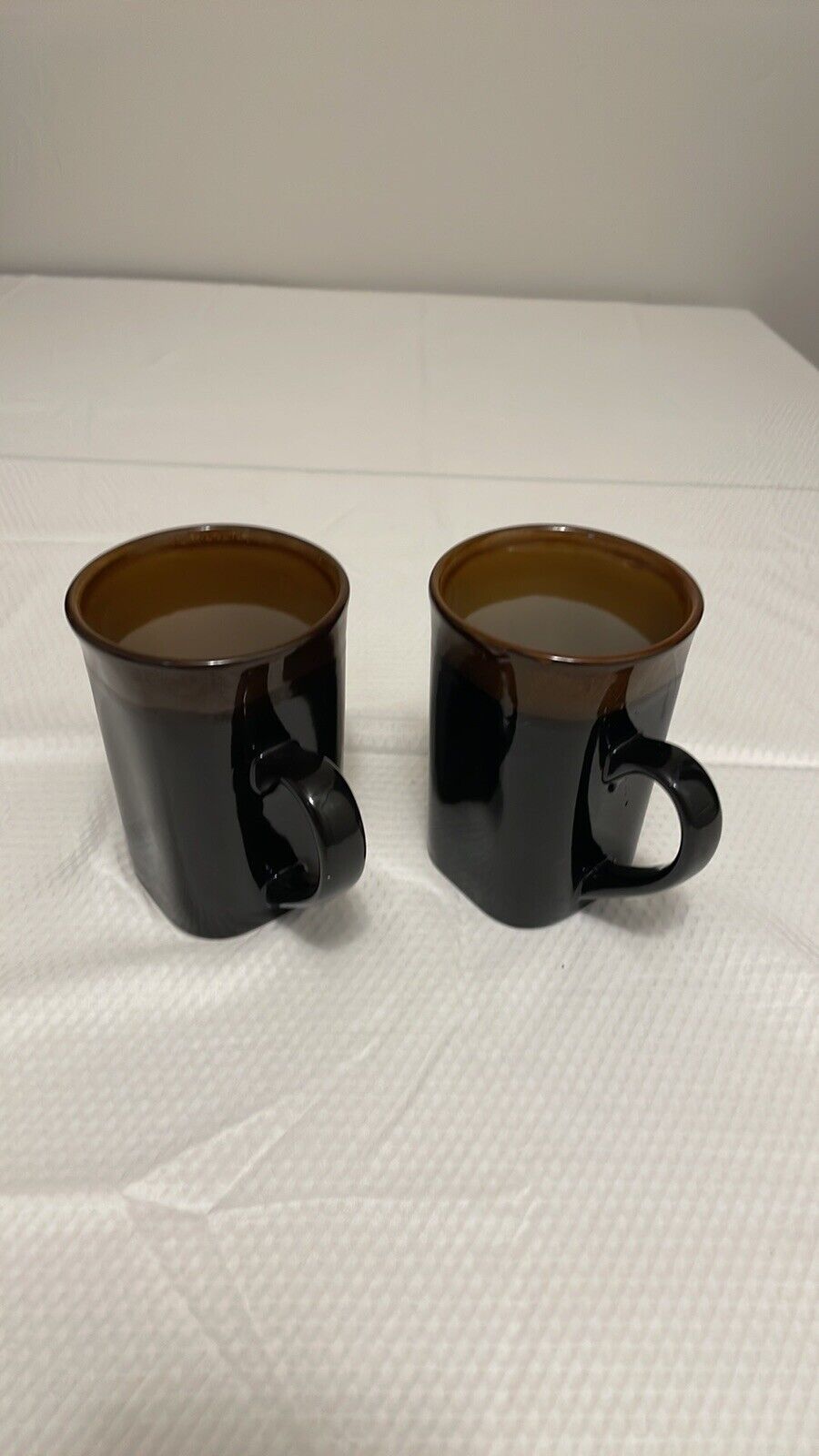Set Of 2 Royal Norfolk Stoneware Two Tone Black/Brown 12-14oz Coffee Mugs