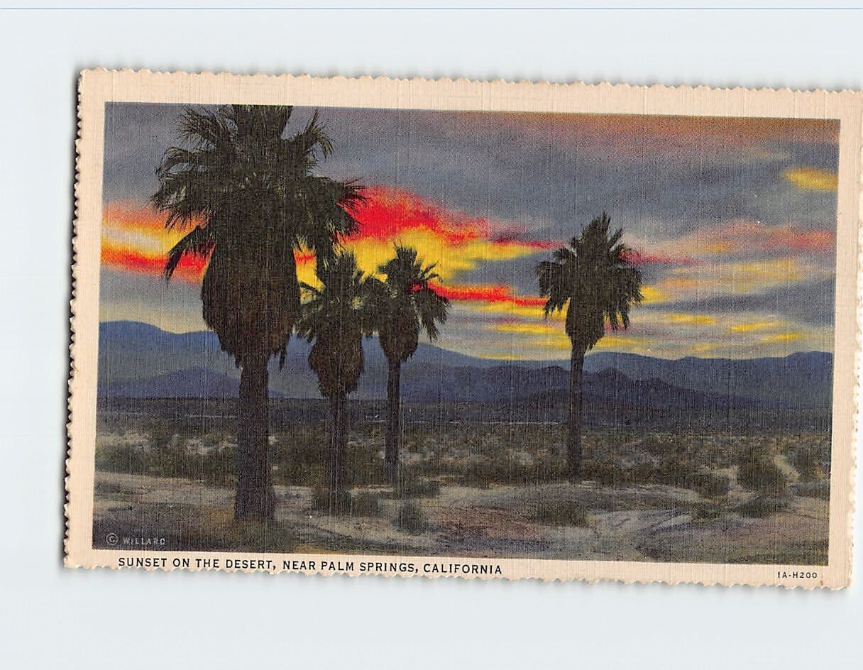Postcard Sunset on the Desert Near Palm Springs California USA