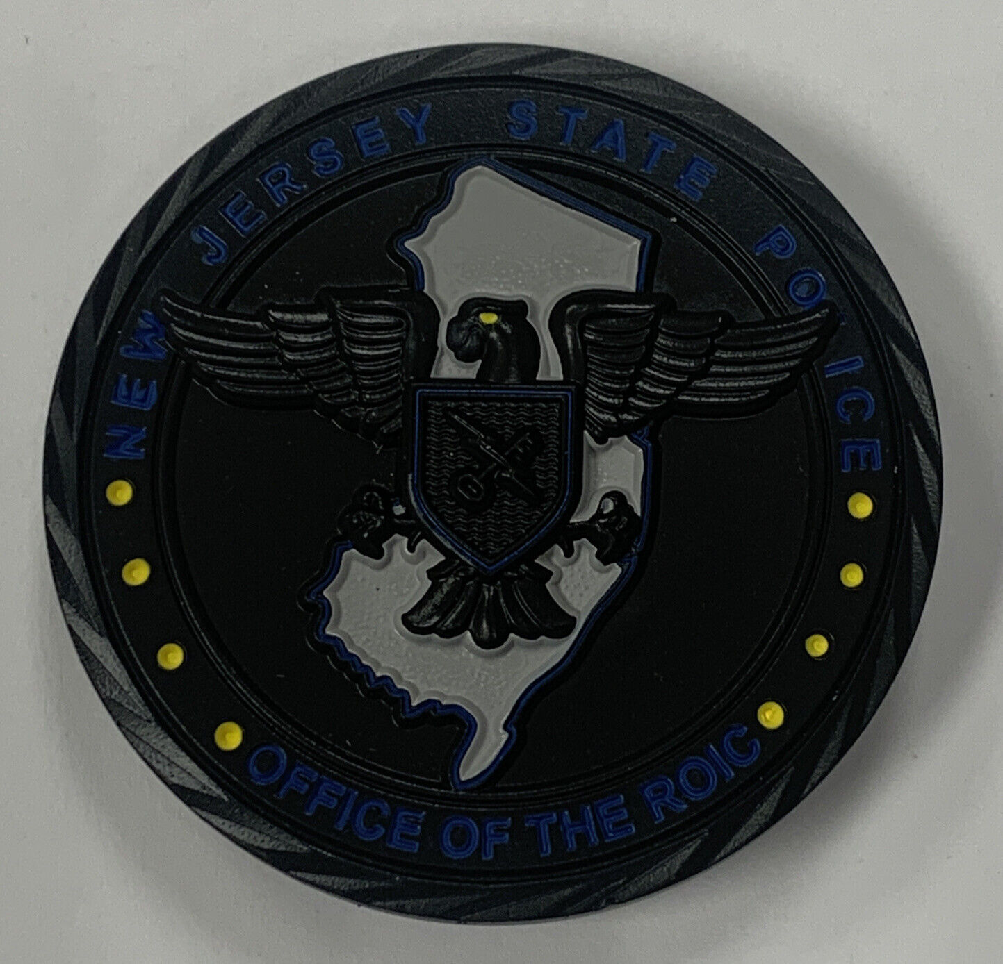 NJSP New Jersey State Police Office of The ROIC Challenge Coin Unblinking Eye