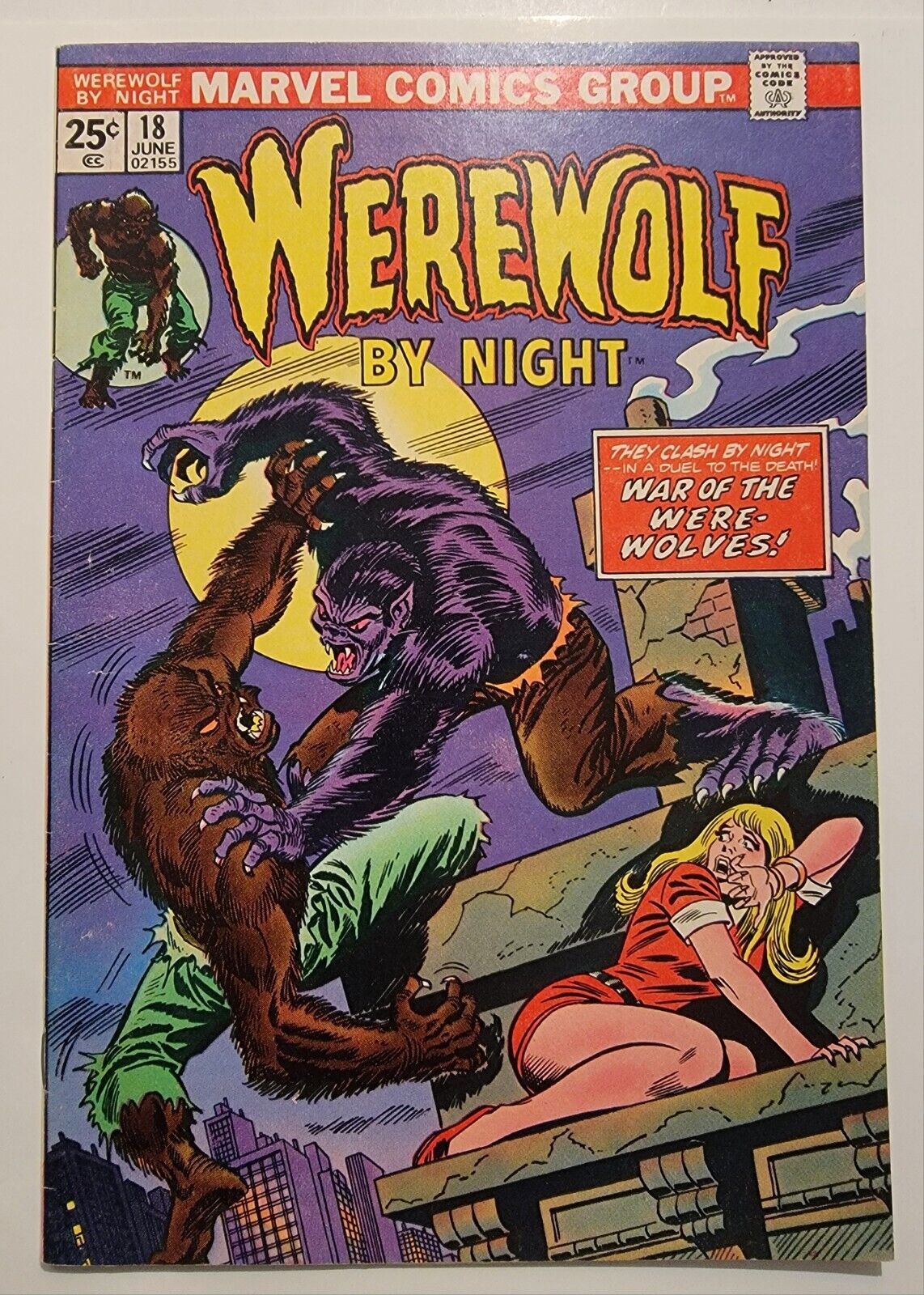 Werewolf By Night #18 VF War of the Werewolves 1974 Vintage Bronze, High Grade 