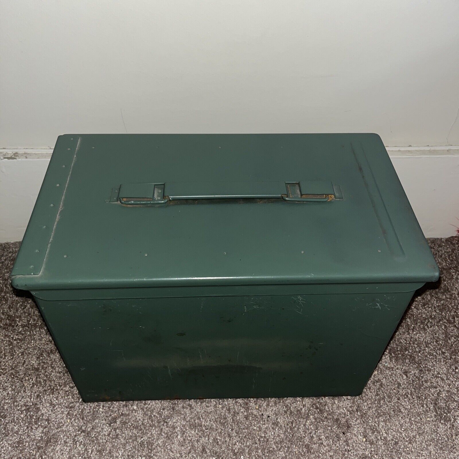 Fat 50 Cal Ammo Box New Lockable Olive Green Military Spec Metal UK Made