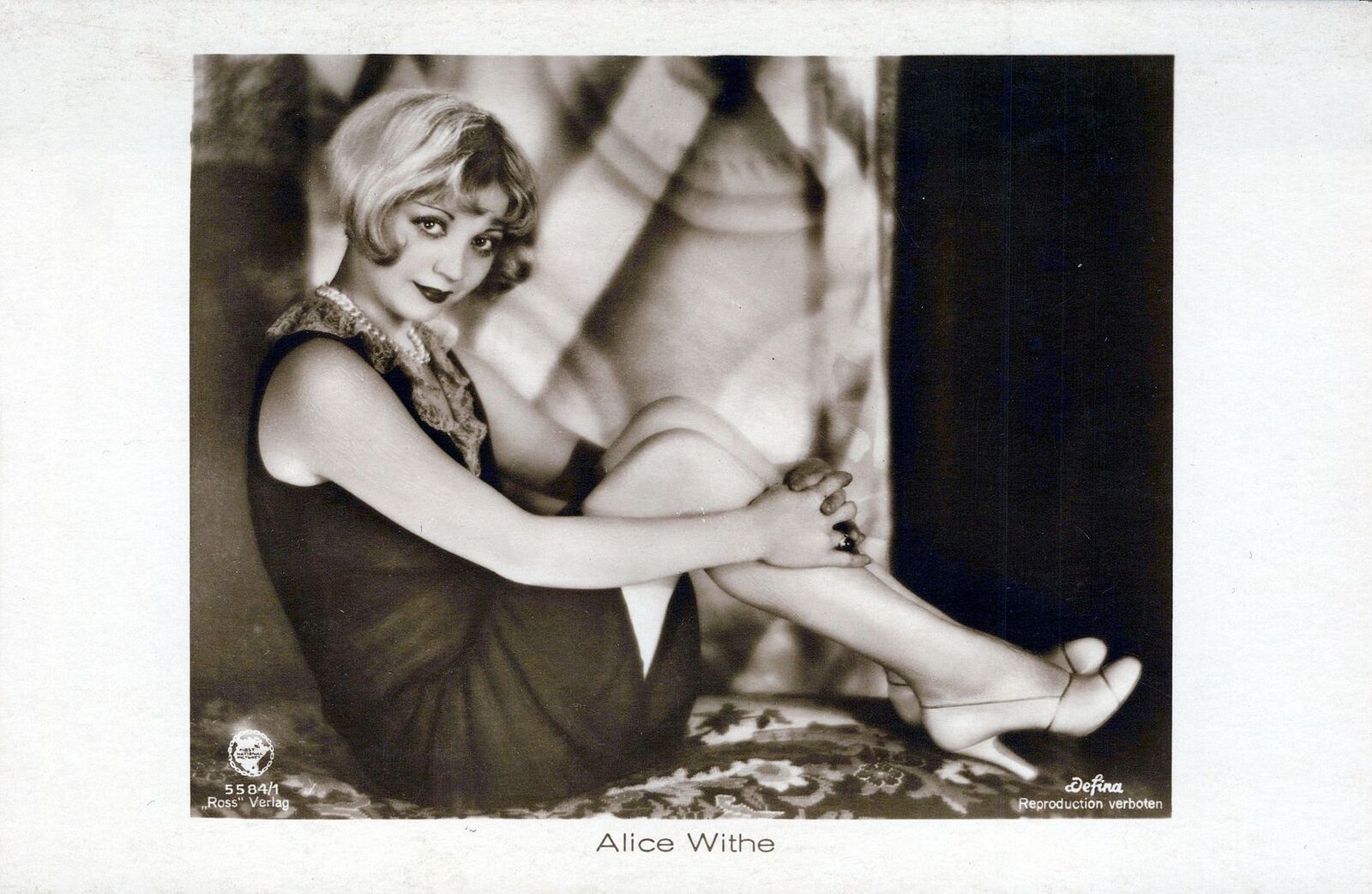 Alice White Real Photo Postcard Withe - American Silent And Sound Film Actress