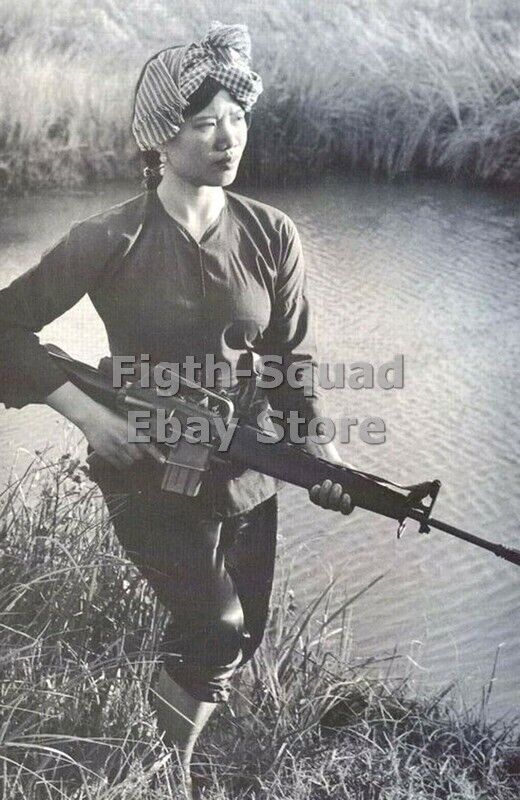 WW2 Picture Photo guerrilla woman in vietnam 6047