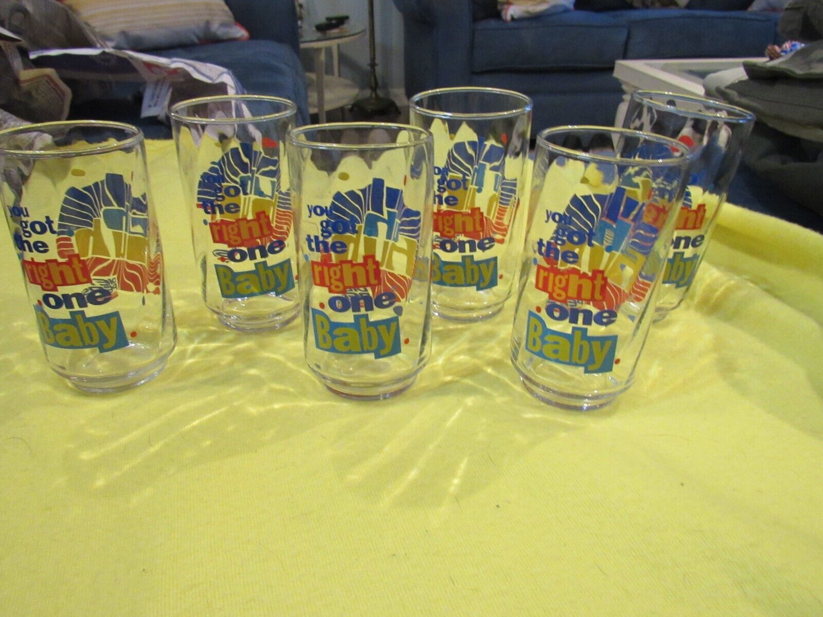 Set of 6 Vintage Diet Pepsi Glasses 1991 You Got The Right One Baby Ray Charles 