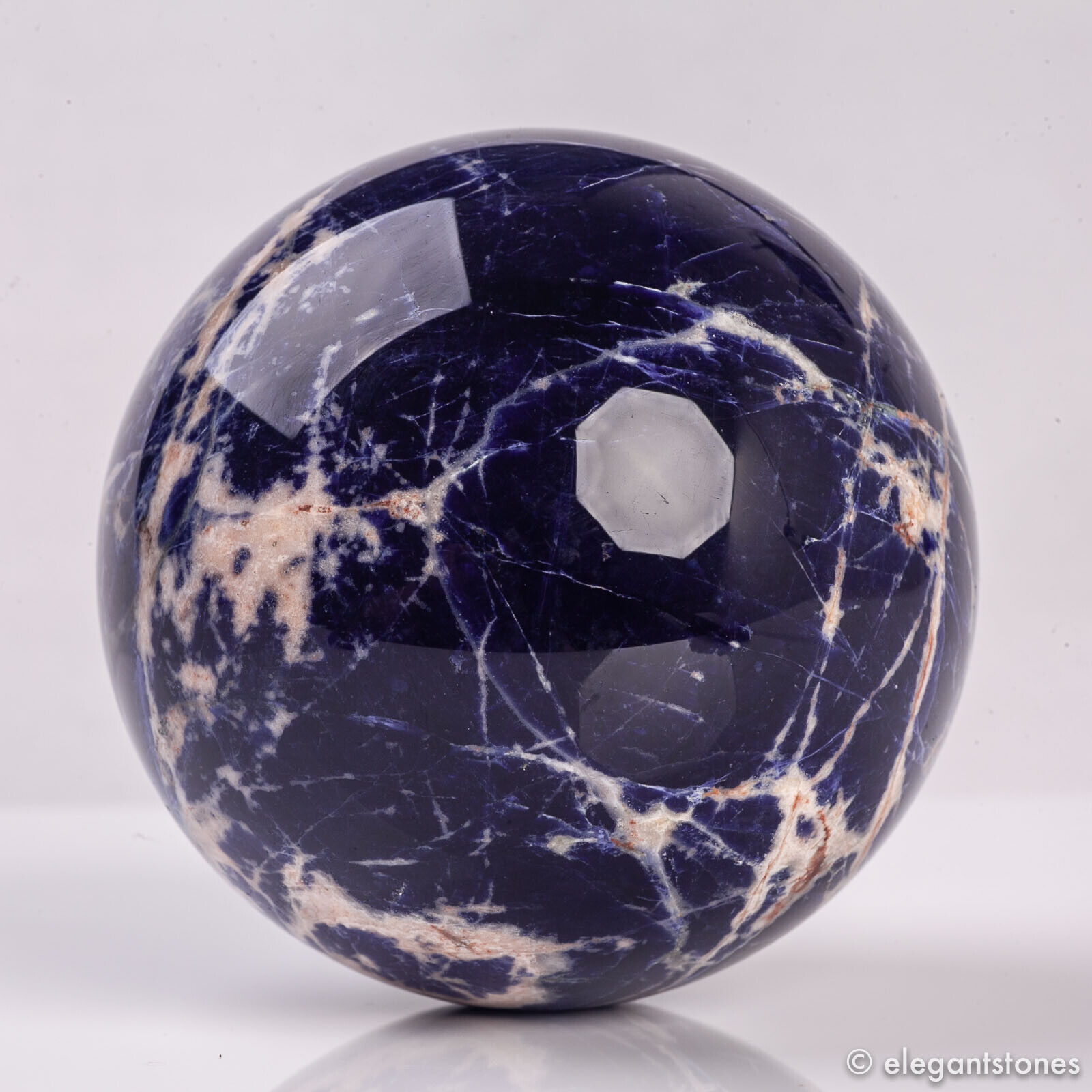 608g 77mm Large Natural Blue Sodalite Quartz Crystal Sphere Healing Ball Chakra