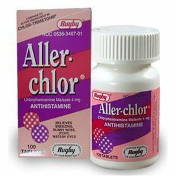 Rugby Aller-Chlor Chlorpheniramine Maleate Antihistamine Tablets 4 mg 100 Count