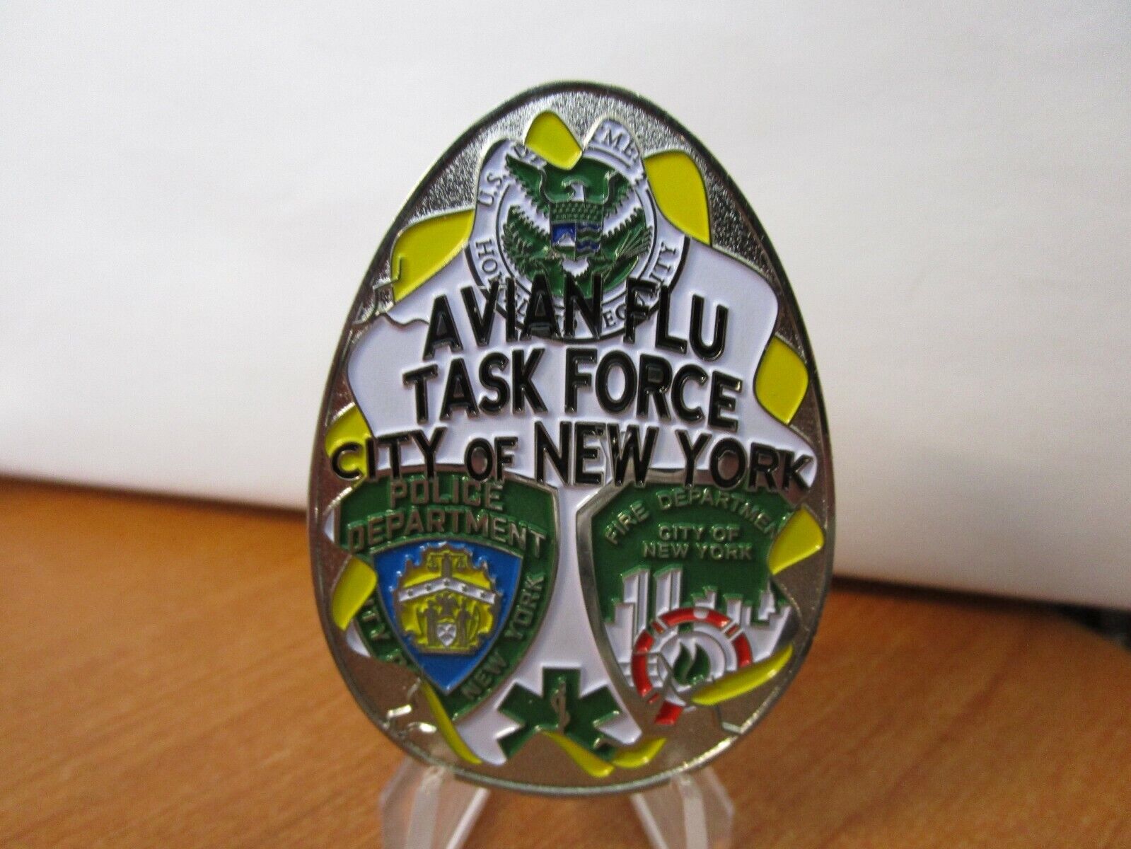NYPD City of New York Avian Flu Task Force Silver Version Challenge Coin #5082