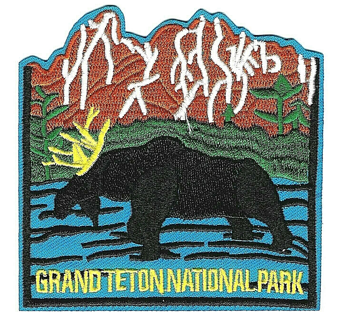 ⫸ Grand Teton National Park NP WY Wyoming Embroidered Moose Elk Patch - New