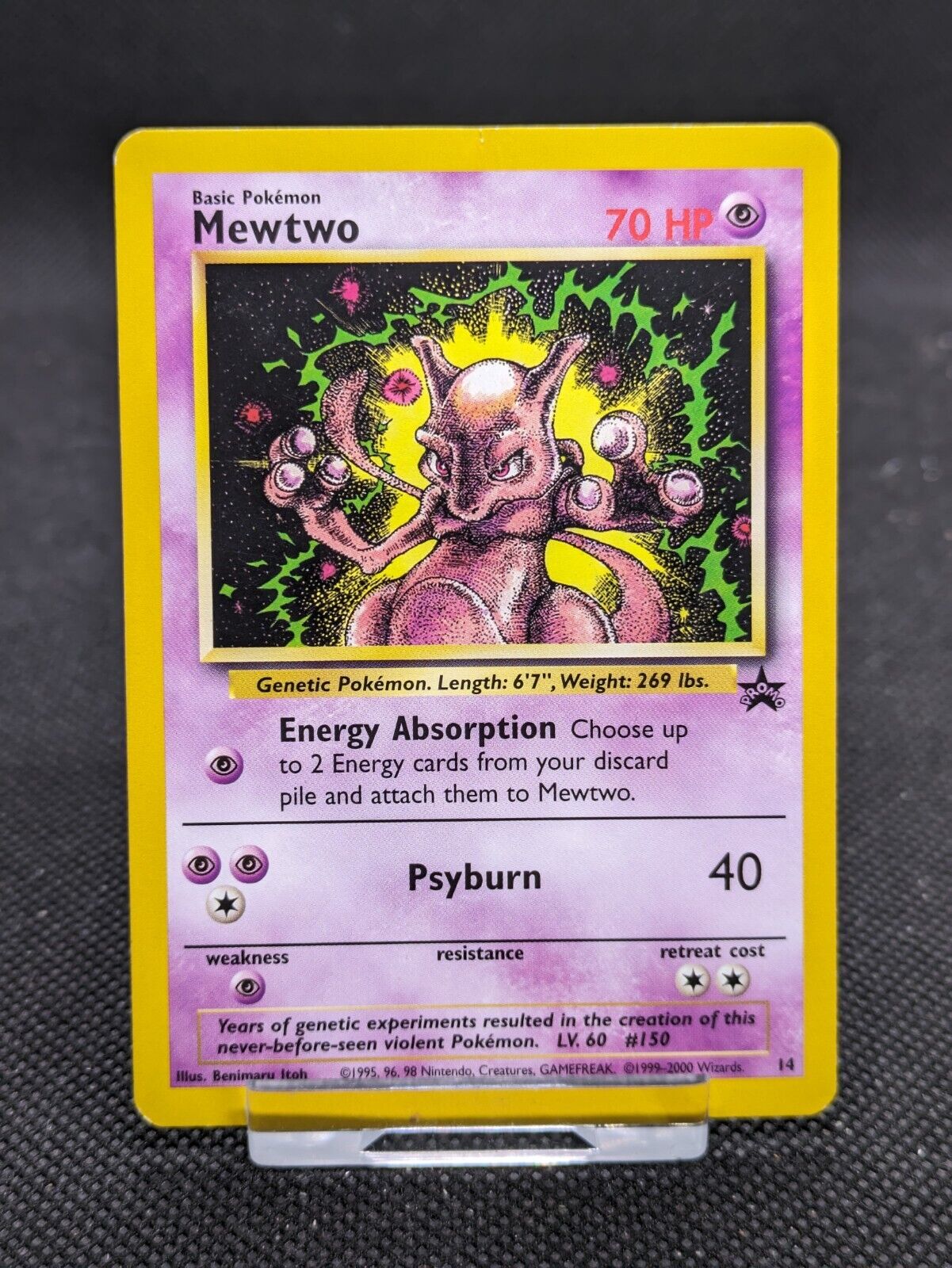 Mewtwo No.14 WOTC Black Star Promo Pokemon Card WOTC NM/Crease  