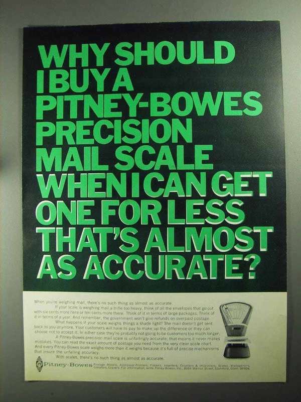 1968 Pitney-Bowes Mail Scale Ad - Why Should I Buy