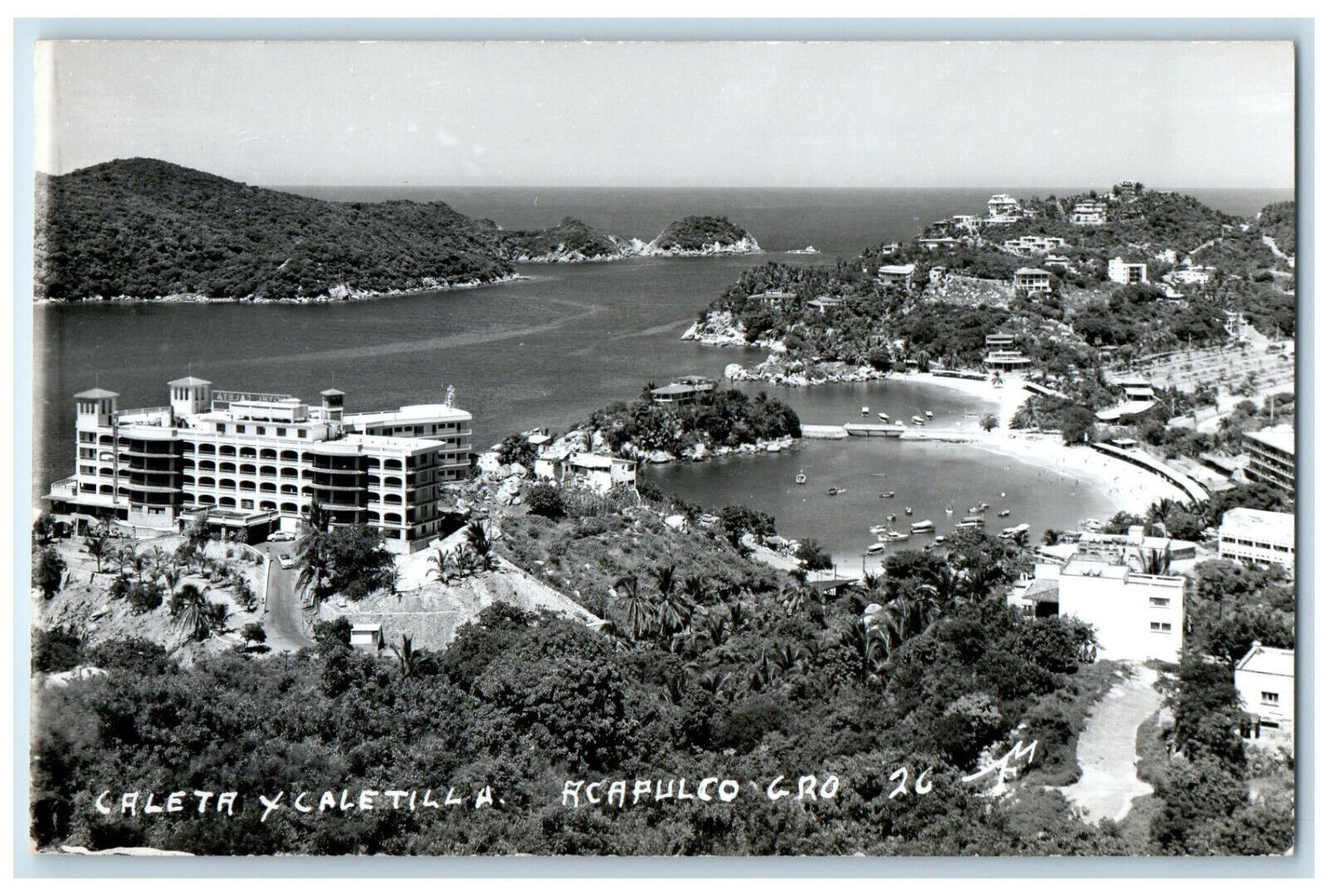 c1920\'s Caleta Y Caletilla Acapulco Guerrero Mexico RPPC Photo Postcard