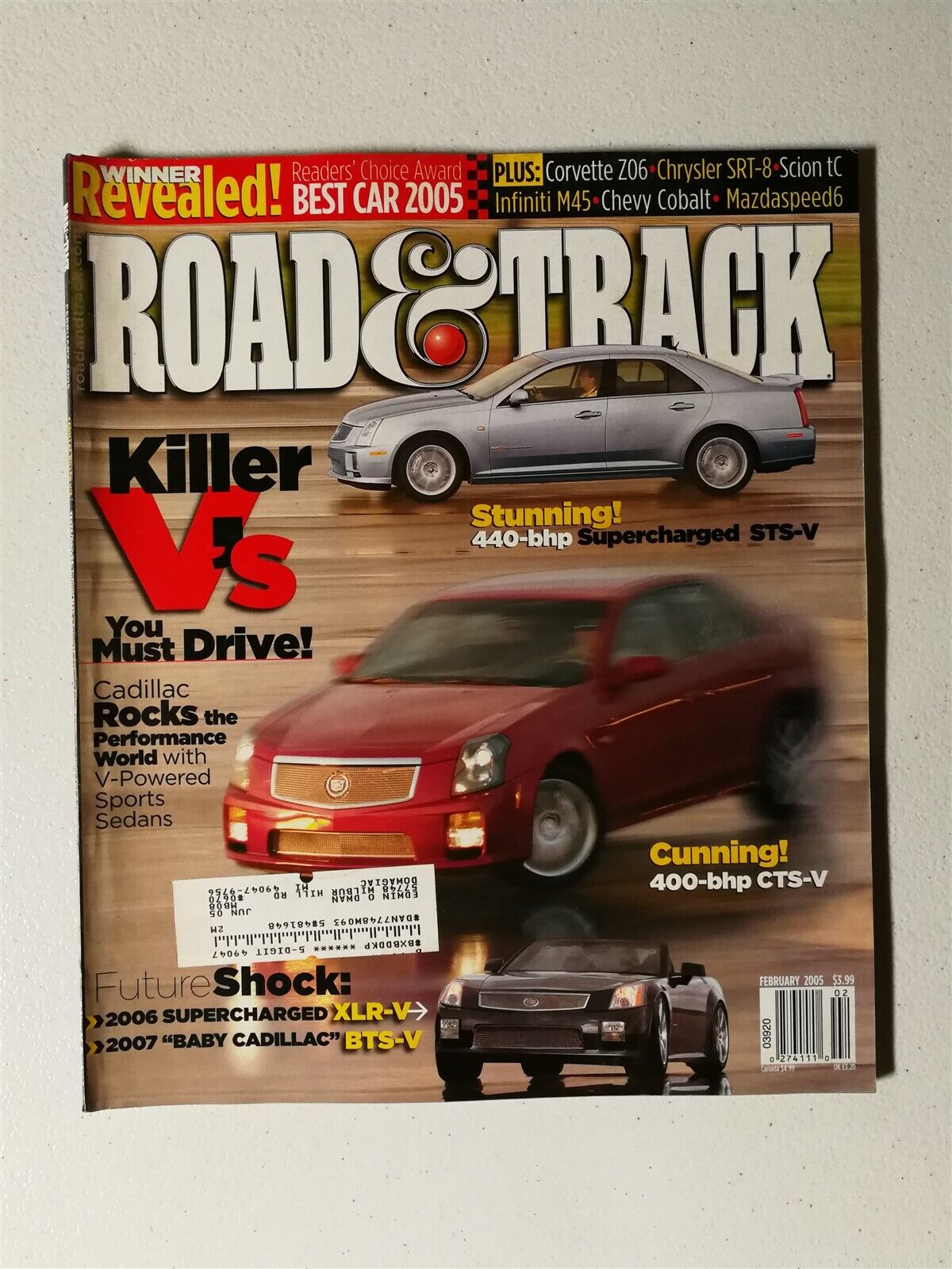 Road & Track February 2005 Chrysler 300 - Chevy Cobalt - Infinit M45 - Scion tC