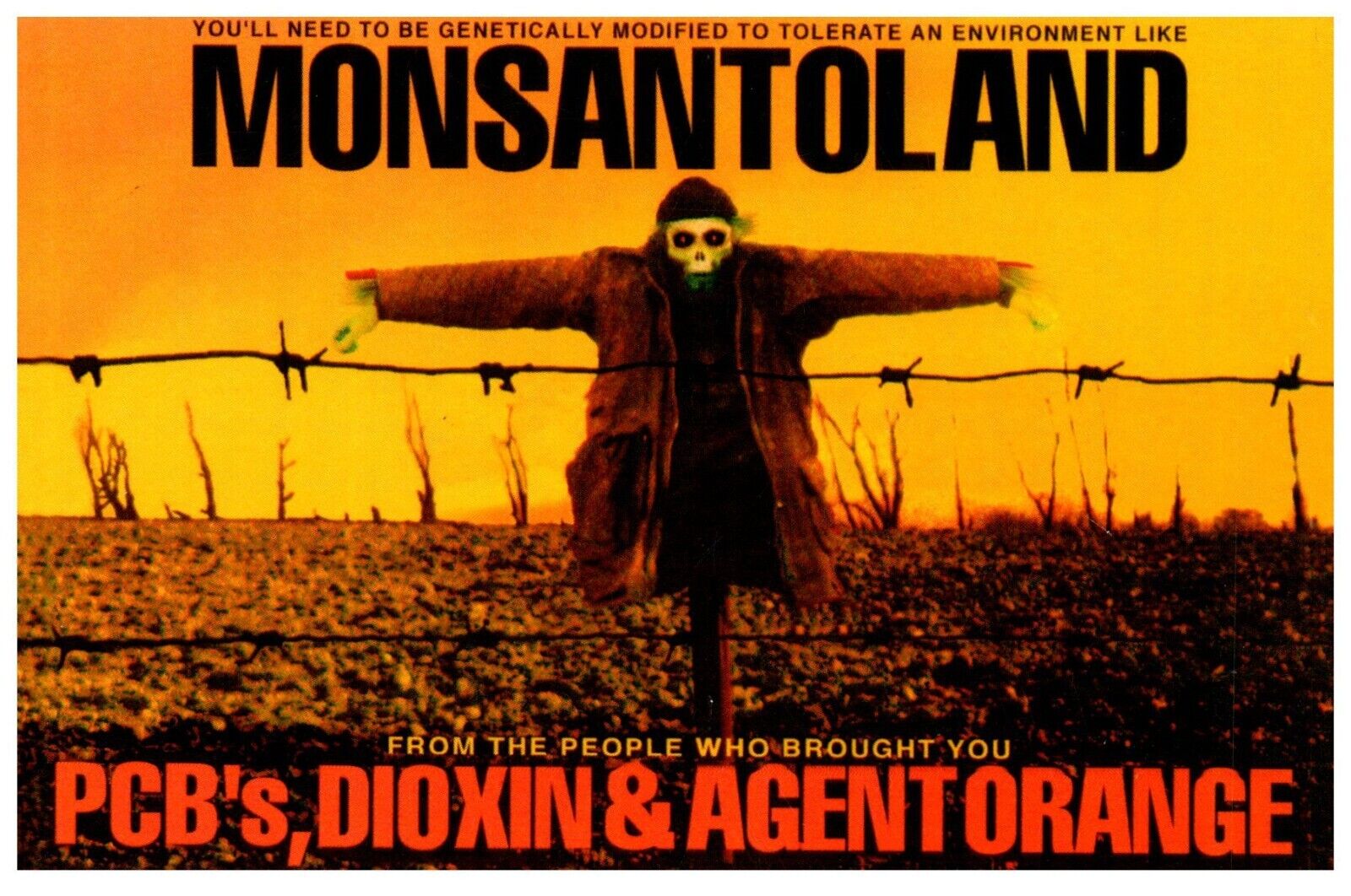 MONSANTOLAND Genetically Modified To Tolerate Anti Monsanto Propaganda Postcard