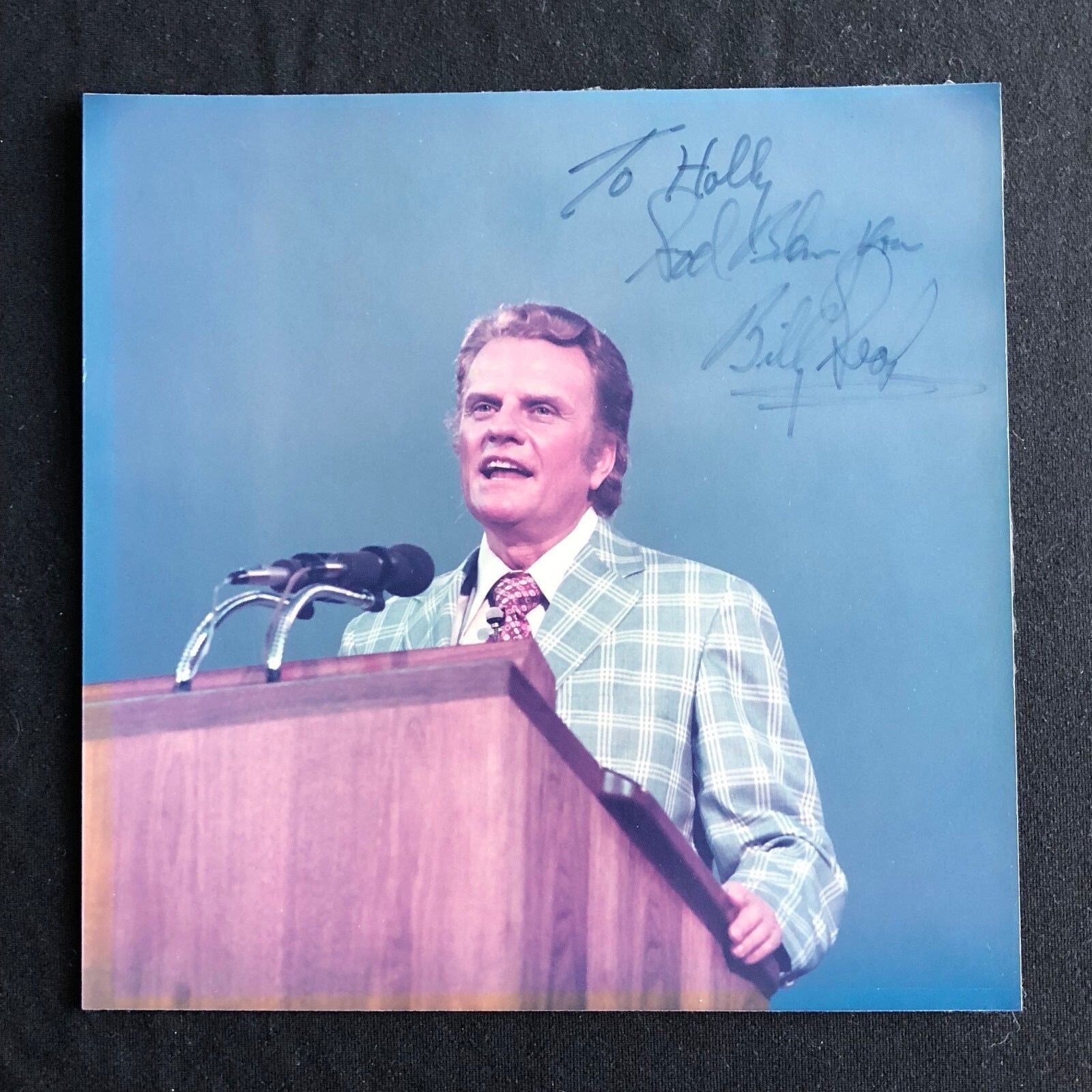 Reverend Billy Graham signed inscribed Color Photo JSA LOA Evangelist B46