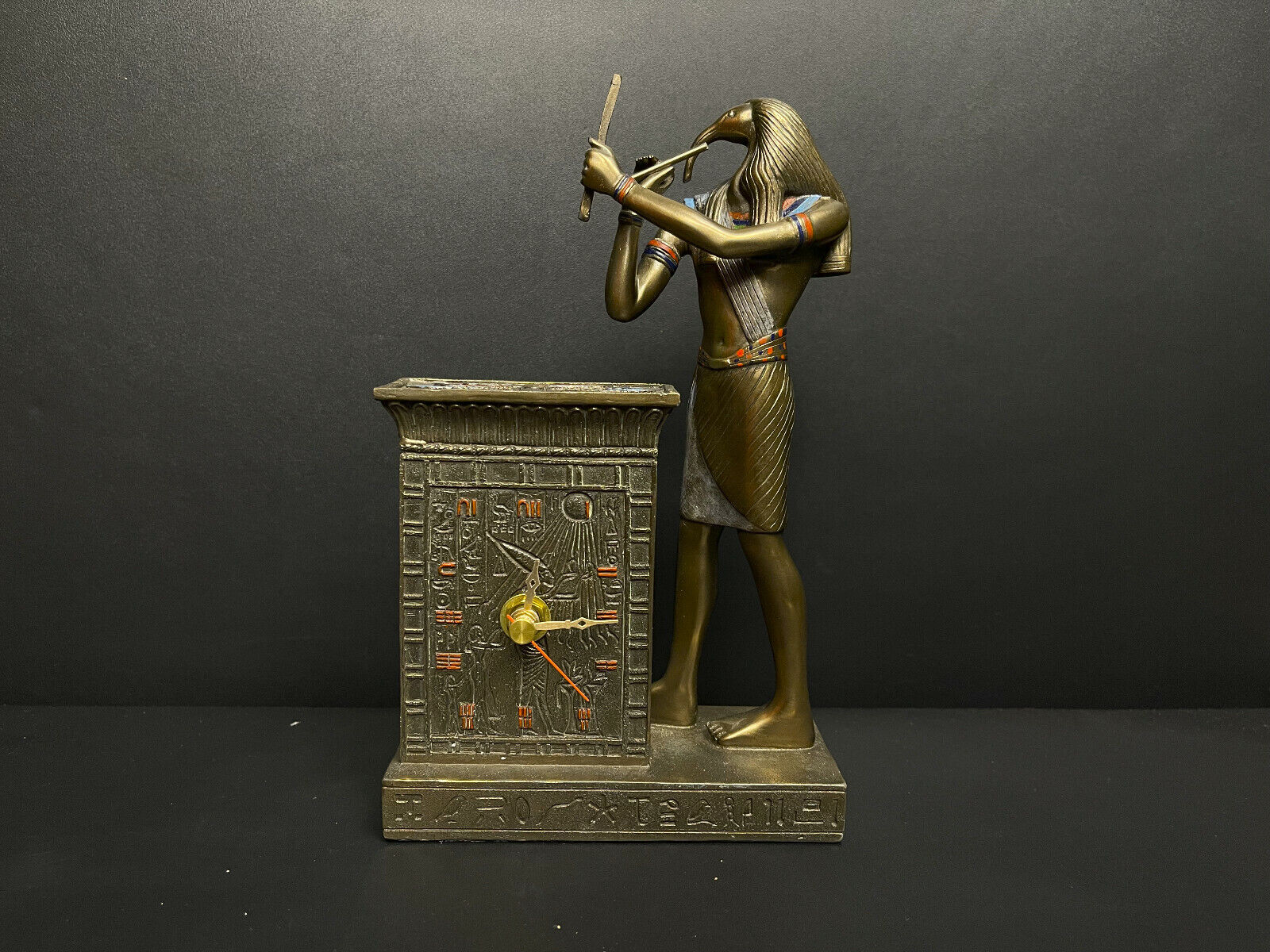 Gorgeous Egyptian Clock with THOTH the Egyptian god of knowledge