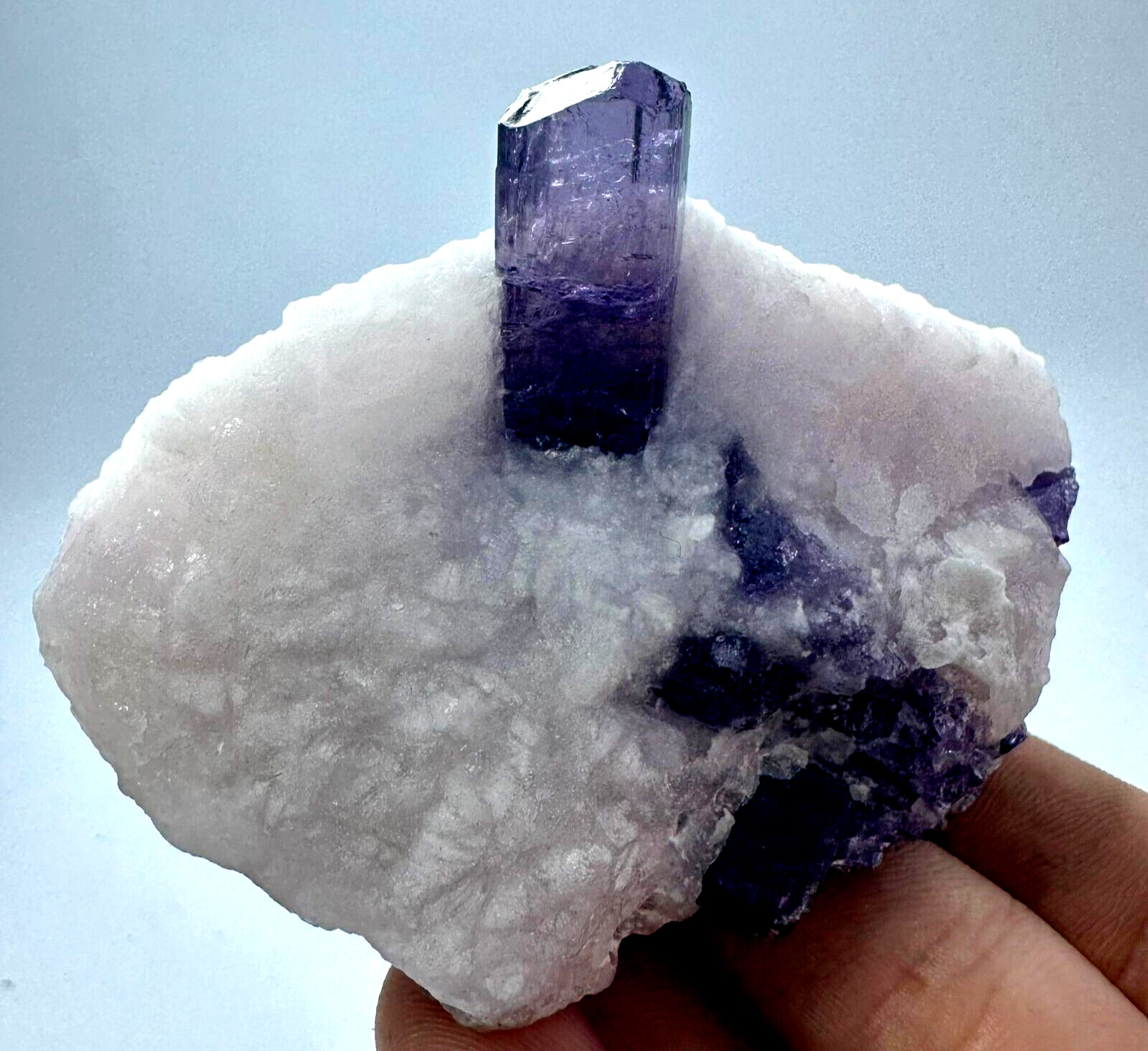 148 Gram Full Terminated Violet Purple Scapolite Crystal On Matrix From @AFG