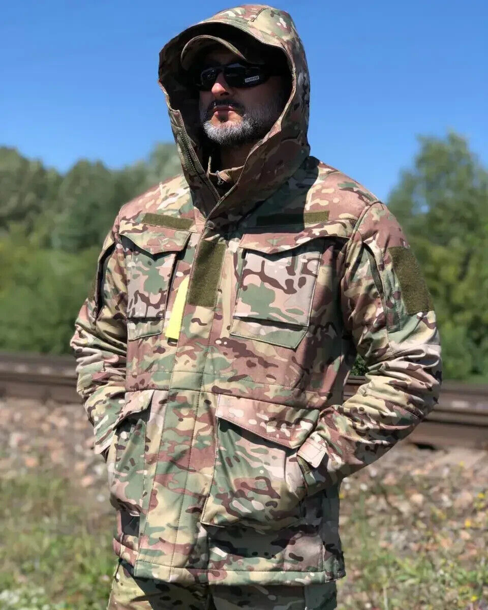 Winter tactical Soft Shell parka with Omni-Heat multicam insulation