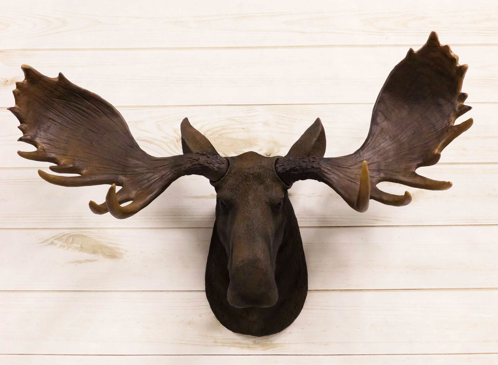 Western Rustic Wildlife Baron Bull Moose Elk Deer Taxidermy Wall Decor Plaque
