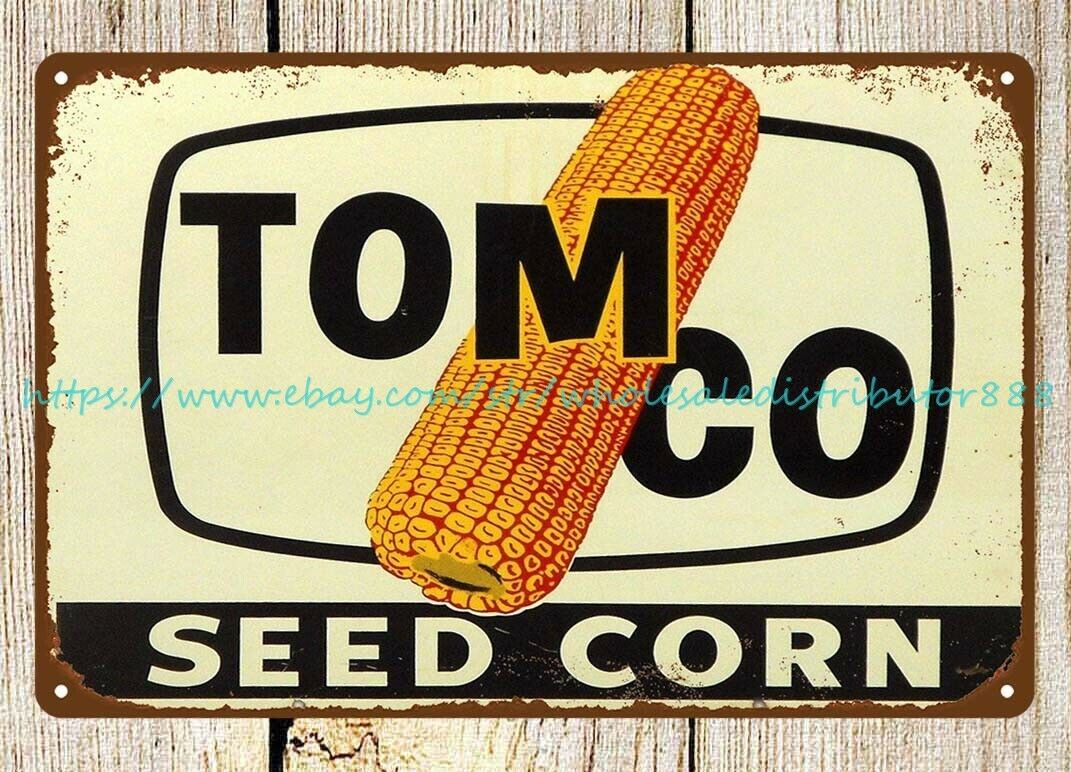 vintage reproduction TomCo Seed Corn metal tin sign plaques wall prints