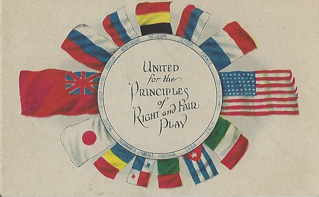United for the Principles of Right and Fair Play, WWI Allies\' Flags