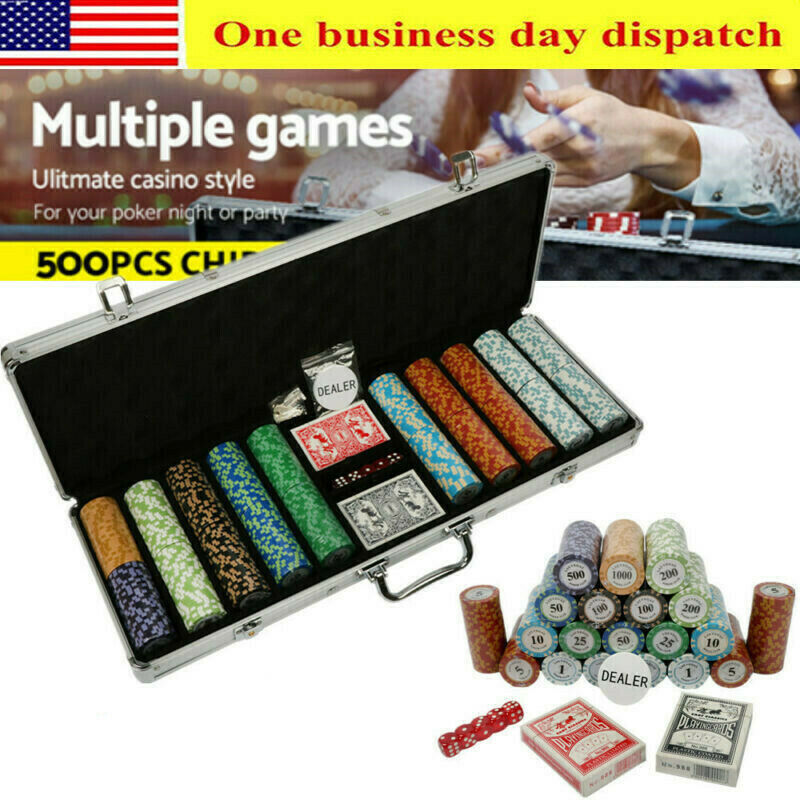 500ct Las Vegas Poker 14g Clay Poker Chips Set W/ Acrylic Case - Pick Chips US