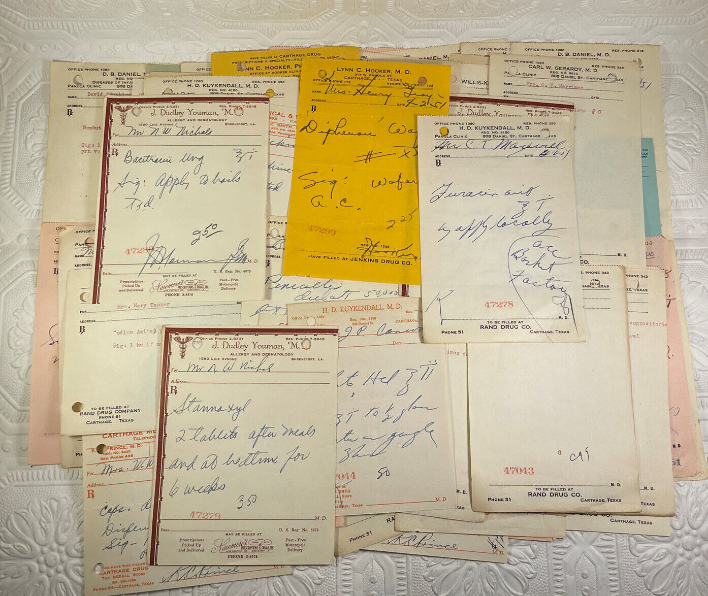 100 Prescription Medical Pharmcy Rx 1940s 1950s Ephemera Texas Paper Note Pad #5