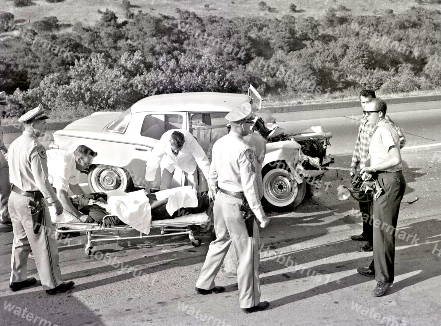 Fatal Car Accident Auto Crash Police 1960s Original 4x5 Photo Negative