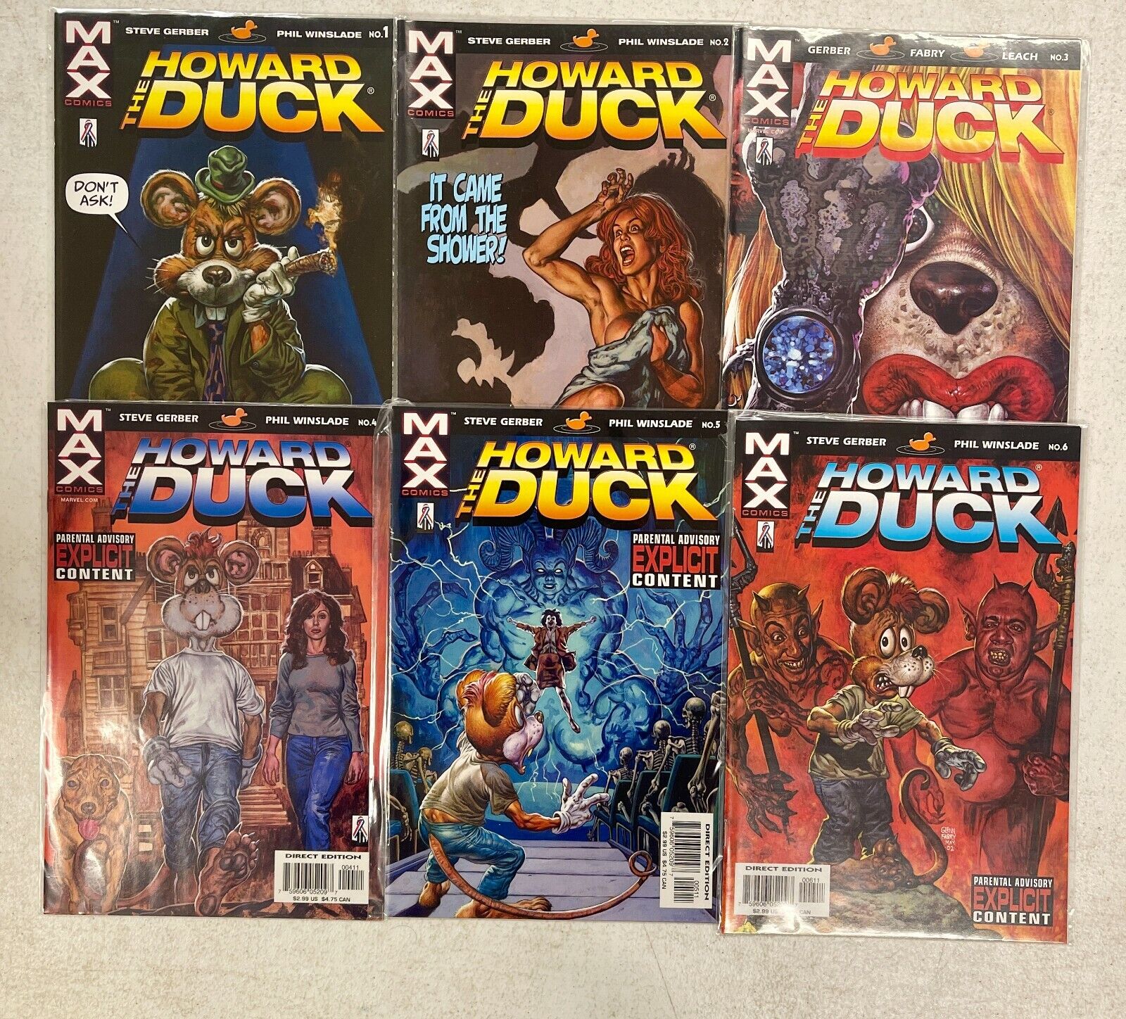 Alternative Max Comics Howard The Duck Vol. 3   1 2 3 4 5 6 1-6 VF+ Bagged 2002 