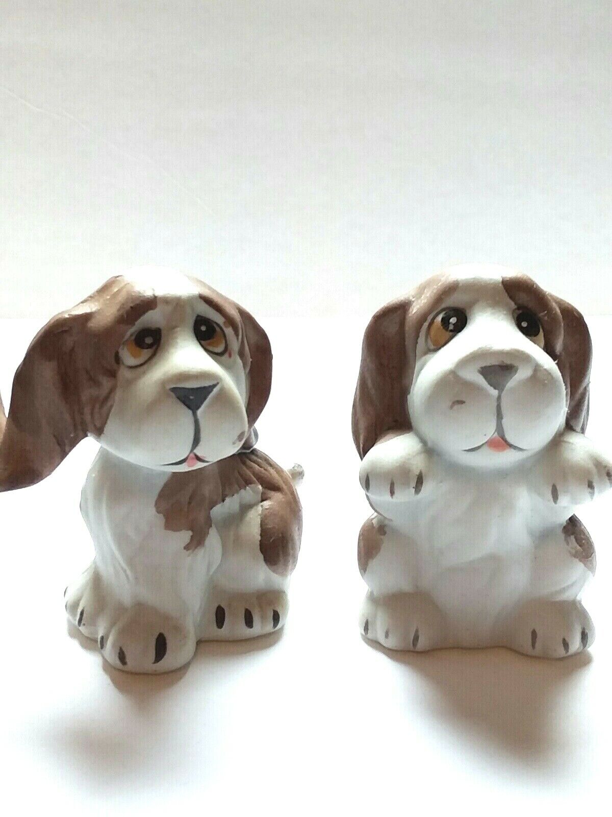 Ceramic Dogs Statues Figurines Puppies Set of 3 Brown 3\