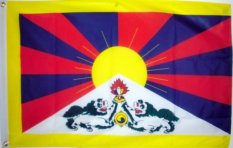TIBET FLAG 3X2 FEET Tibetan Buddhist Dalai Lama Lhasa Chinese flags Nedong
