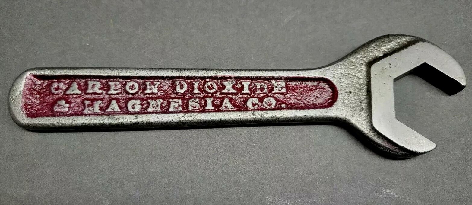 Antique Carbon Dioxide & Magnesia Co. Open end wrench - Rare Vtg